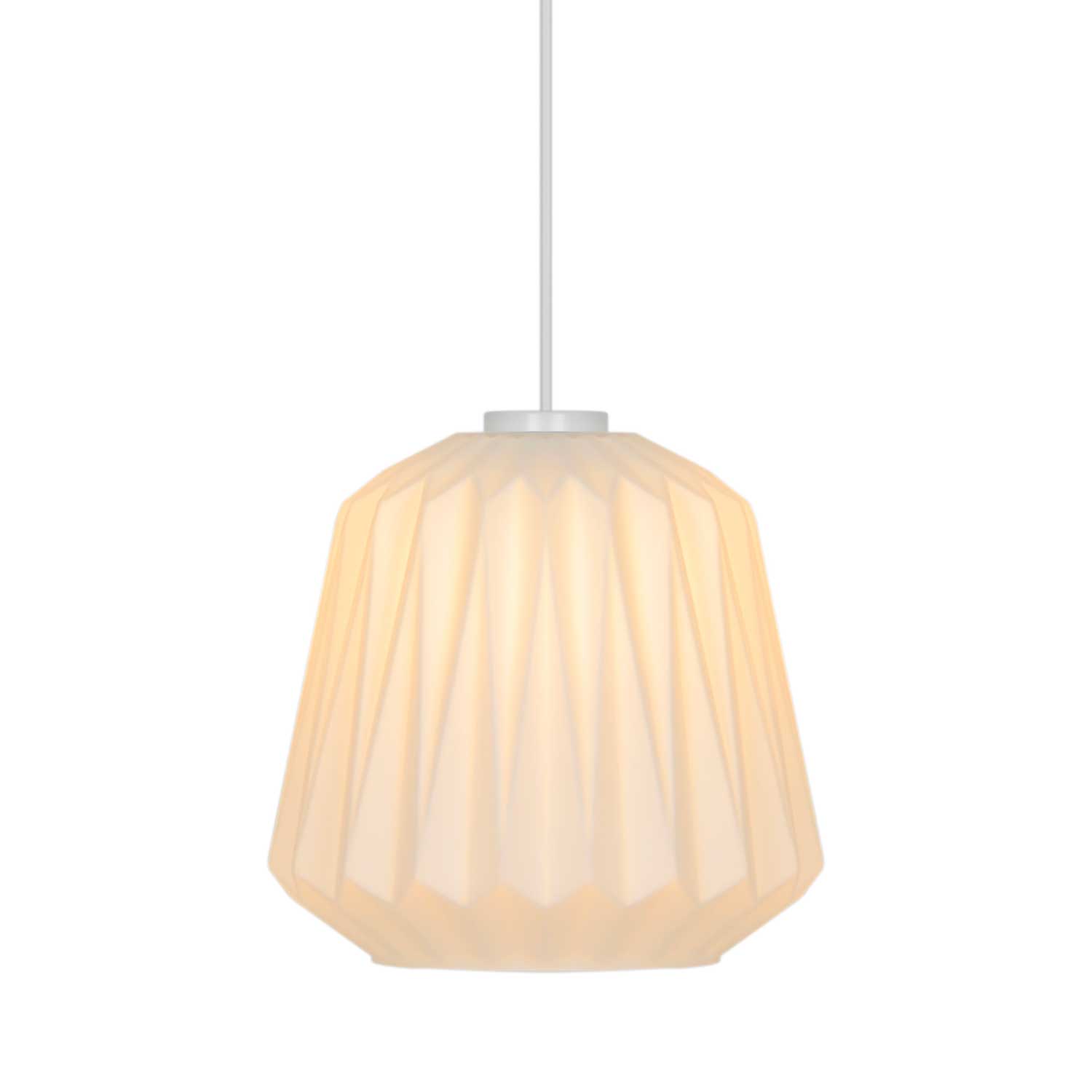 Elbie - Suspension vintage en verre effet plissé pour salon