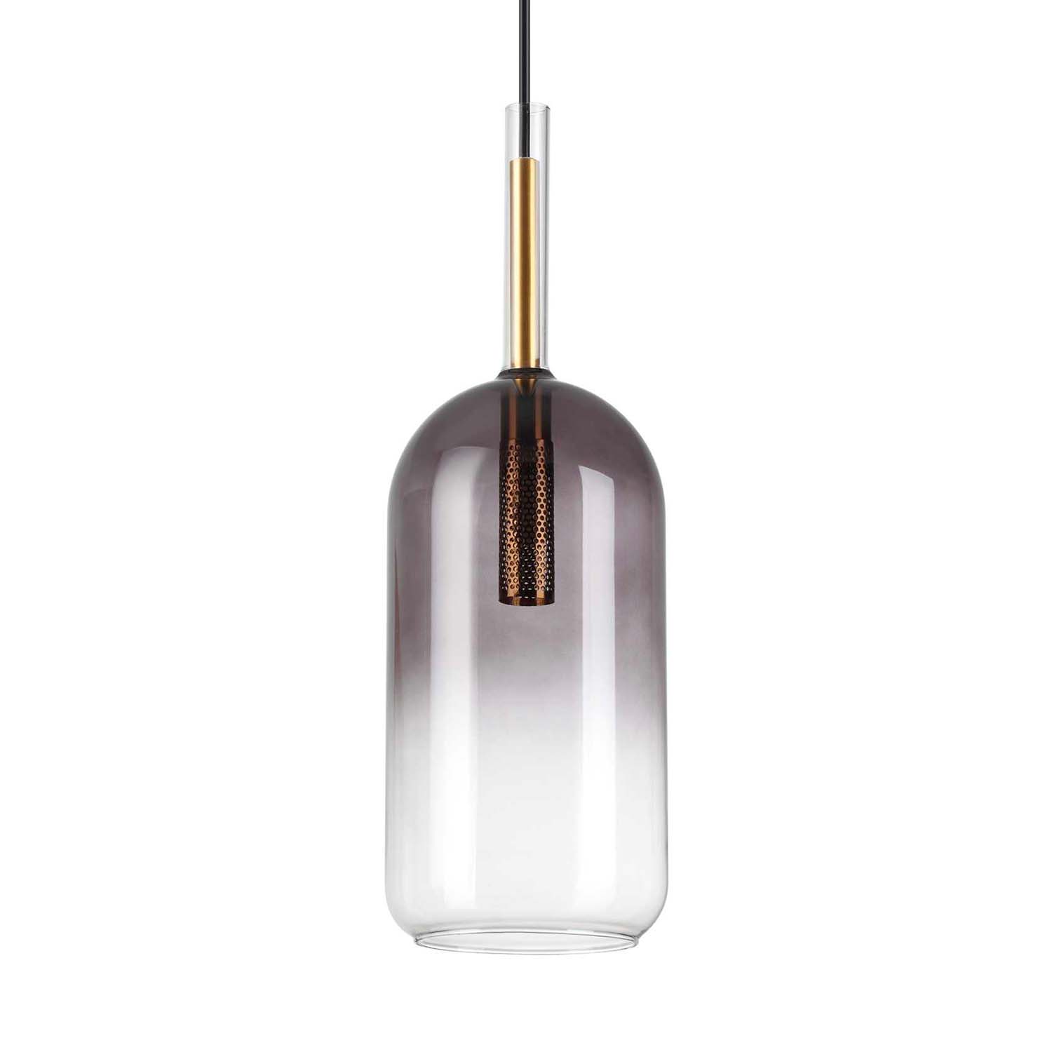 EMPIRE - Lámpara colgante vintage de vidrio ahumado