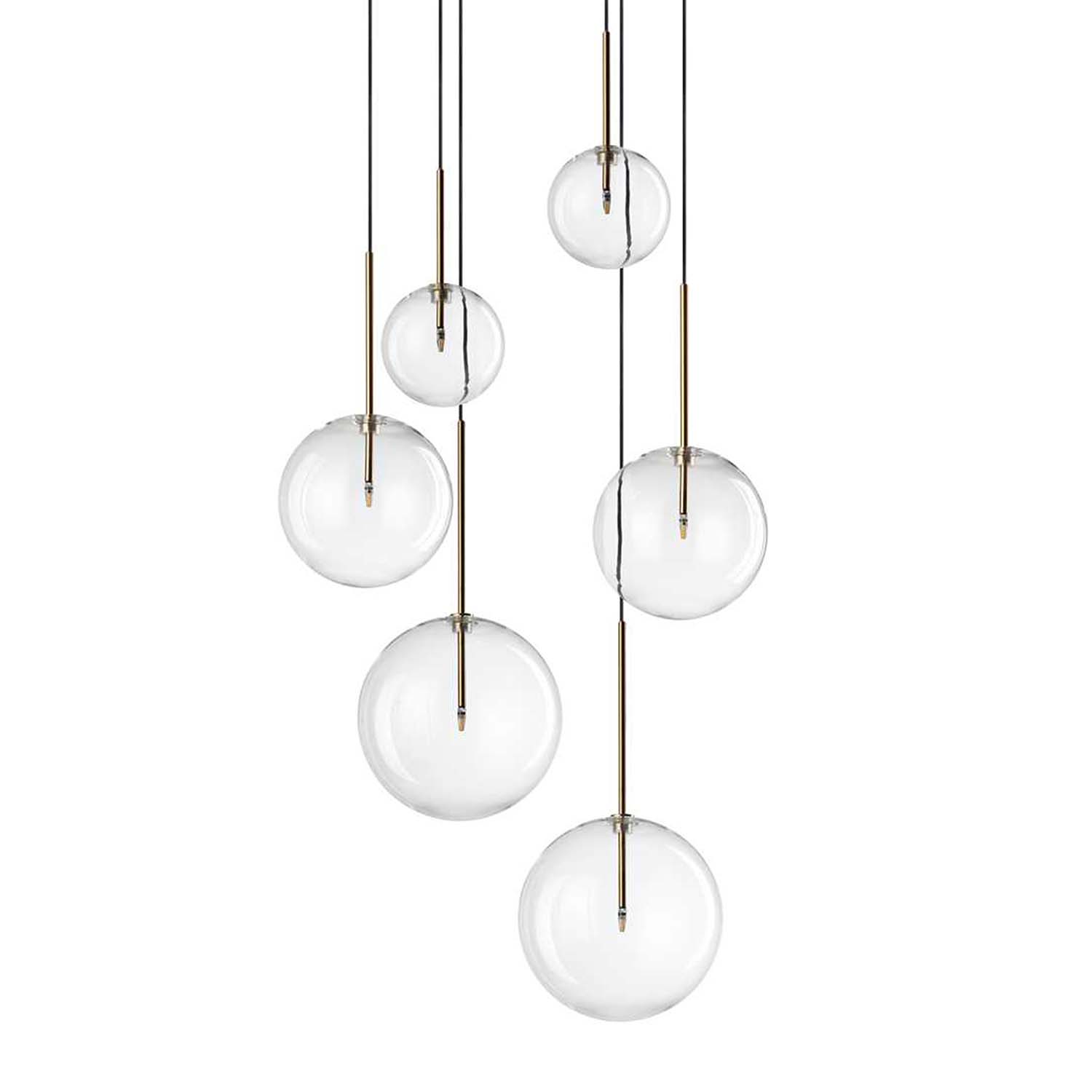 EQUINOXE - Suspension boules en verre transparentes