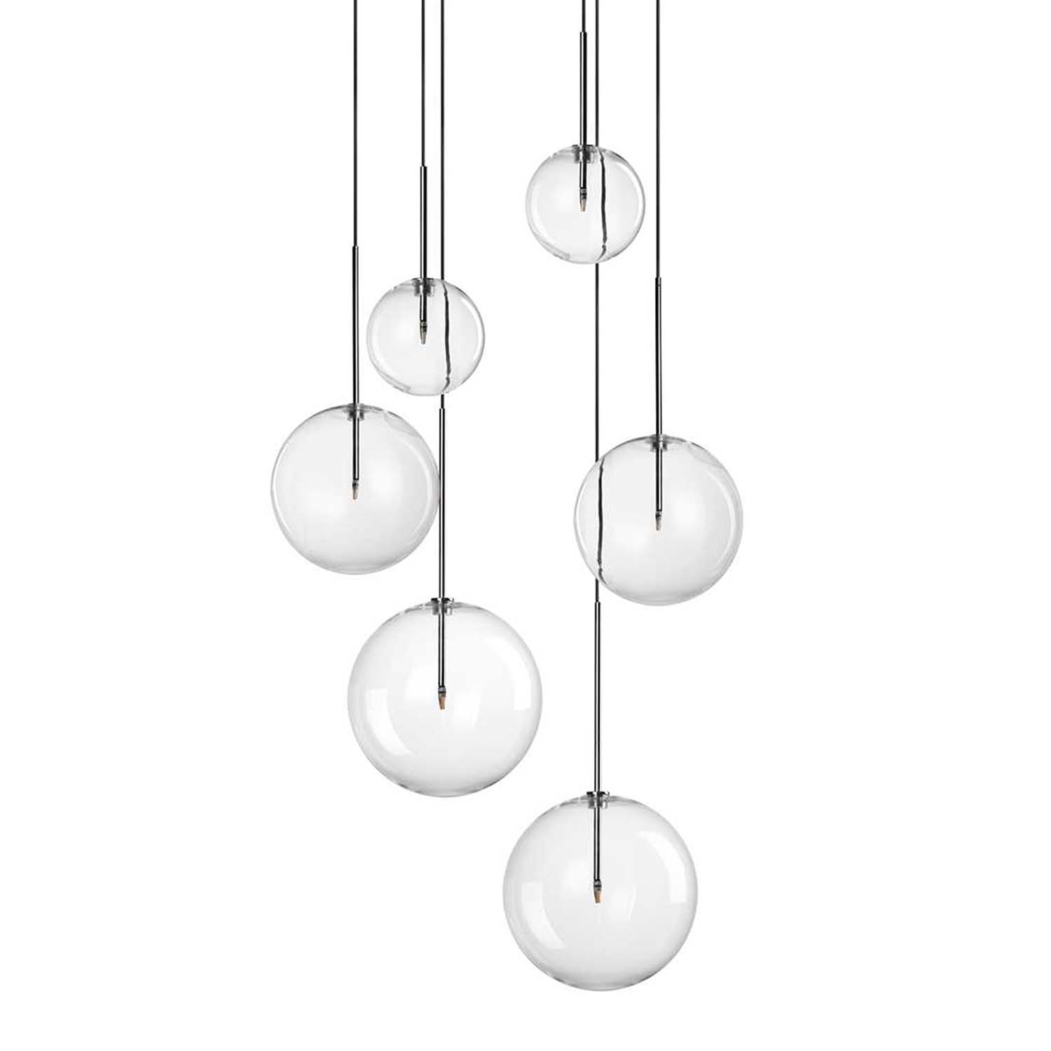 EQUINOXE - Suspension boules en verre transparentes