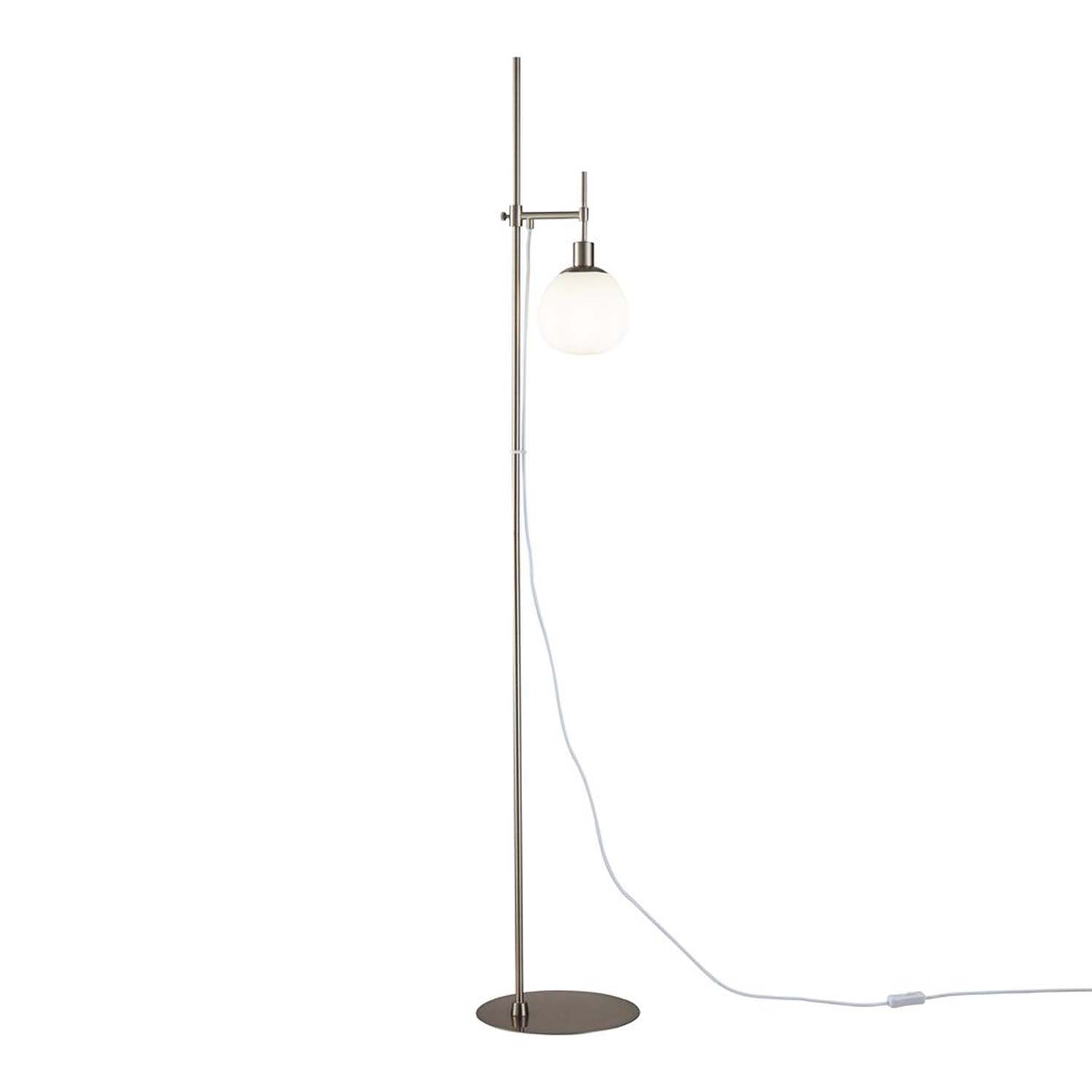 ERICH - Lampadaire sur pied vintage avec boule en verre