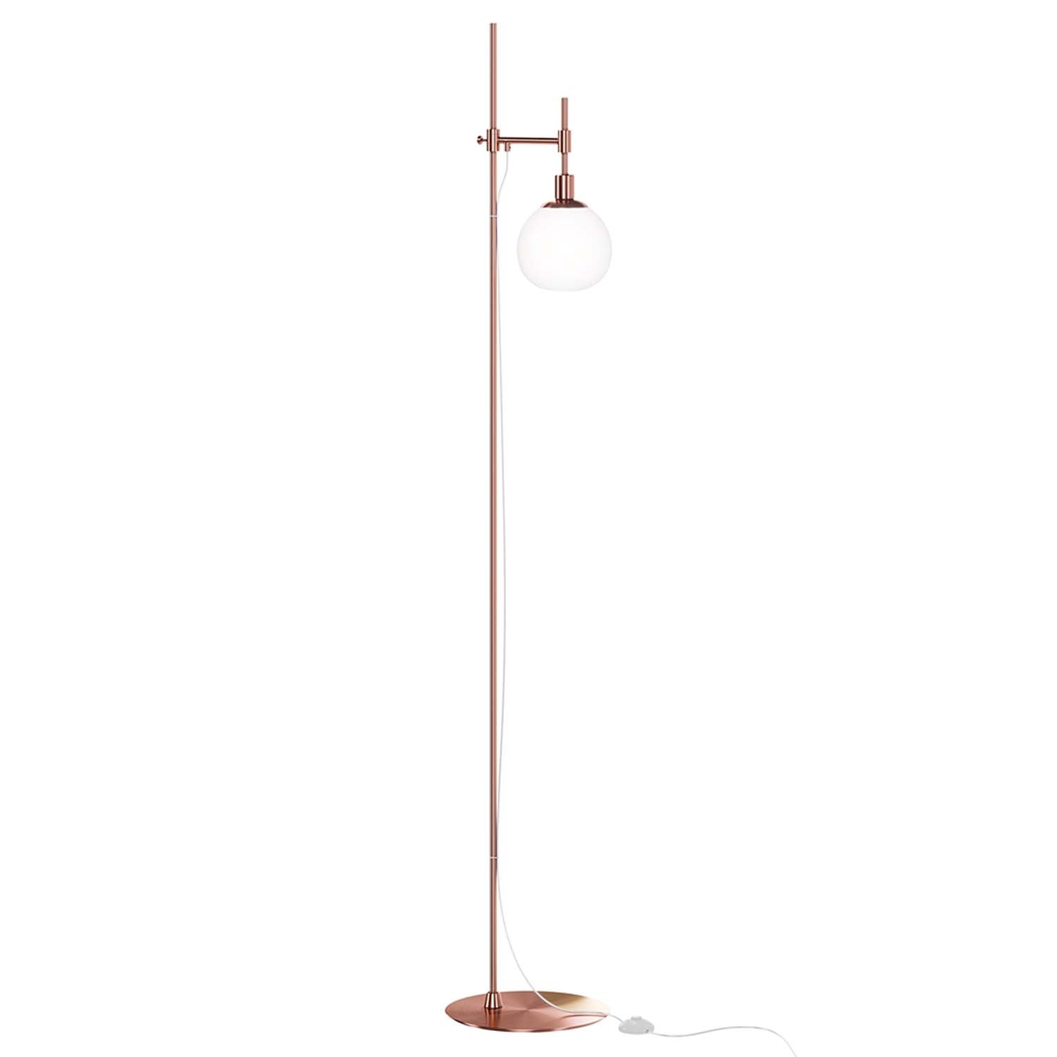 ERICH - Lampadaire sur pied vintage avec boule en verre