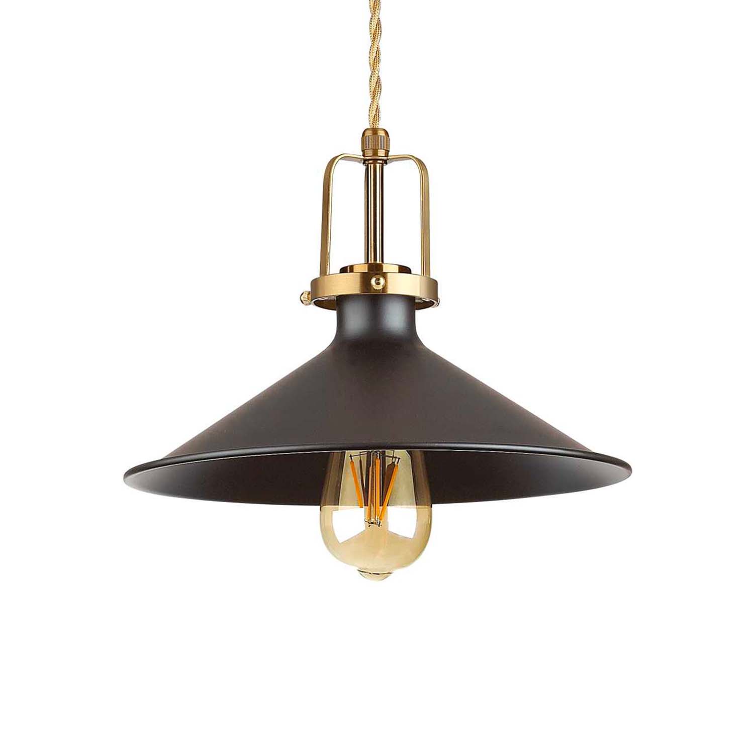 ERIS - Industrial suspension in black or white steel and brass