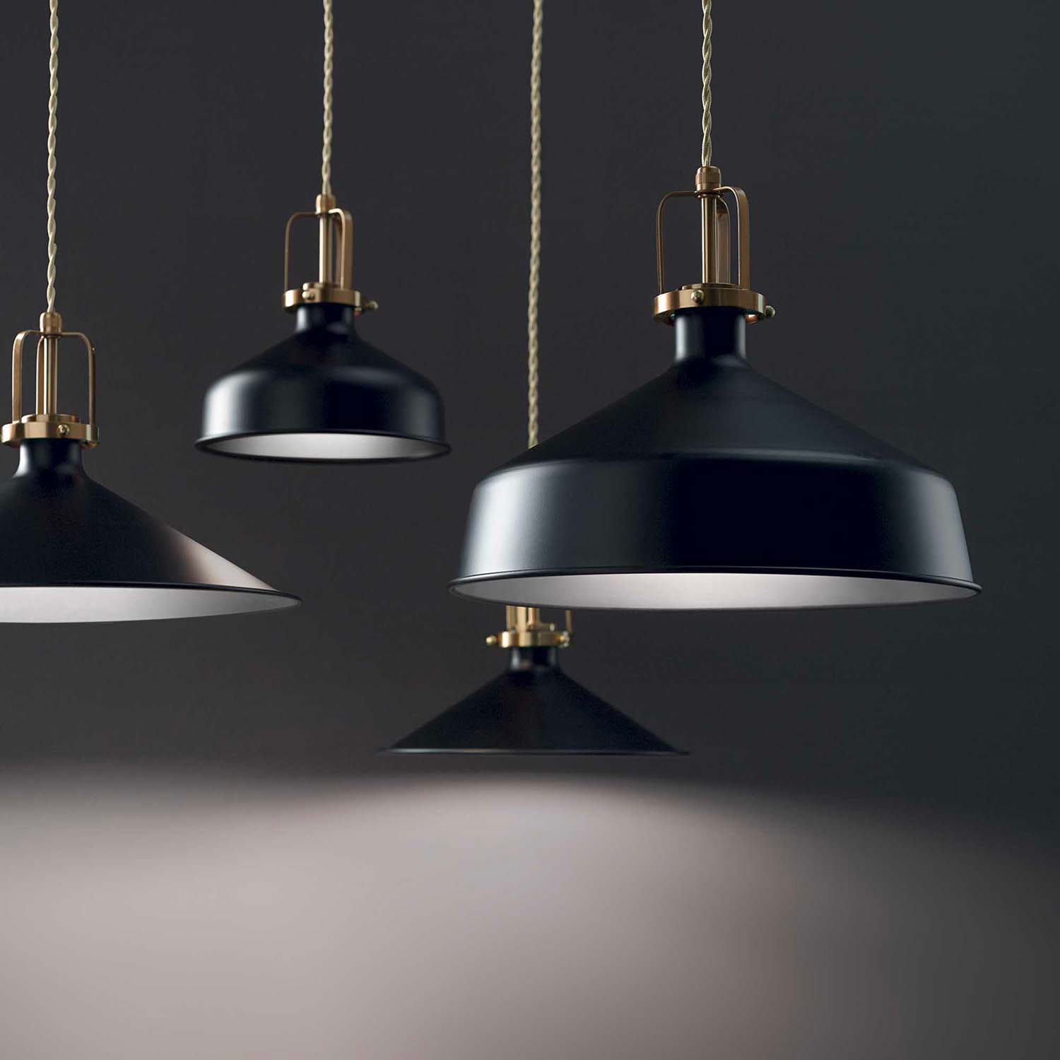 ERIS - Dome pendant light in industrial black or white steel