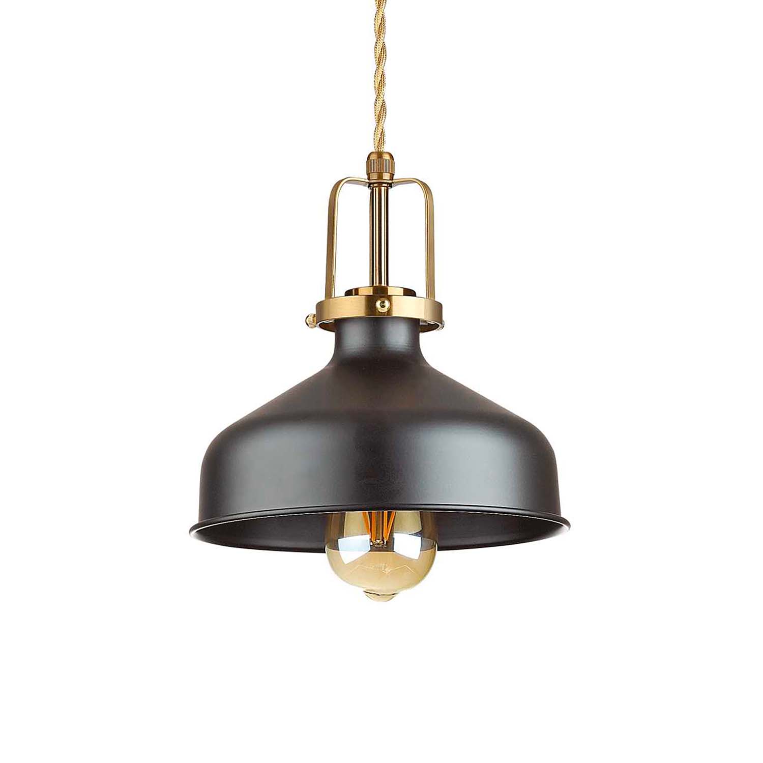 ERIS - Dome pendant light in industrial black or white steel
