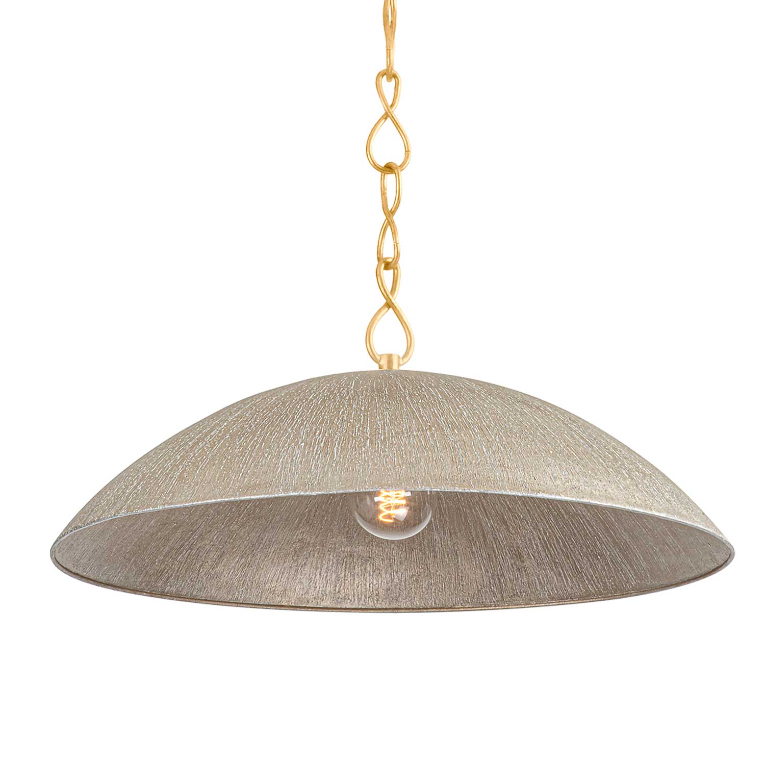 Eve - Lustre coupole en acier doré design contemporain