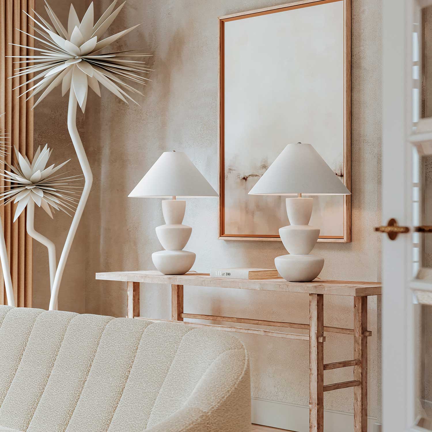 Kamas - Lámpara de sobremesa de cerámica elegante para salón