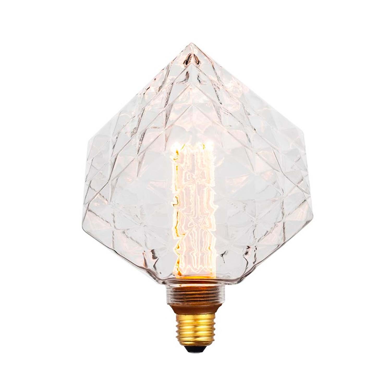 Facet Square - Ampoule LED E27 design transparente à facettes