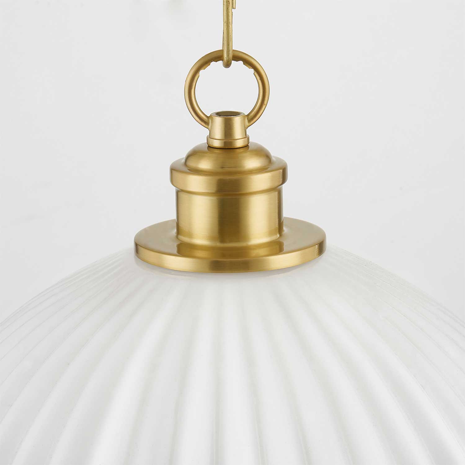 Hillary - Vintage pendant light in fluted and golden glass