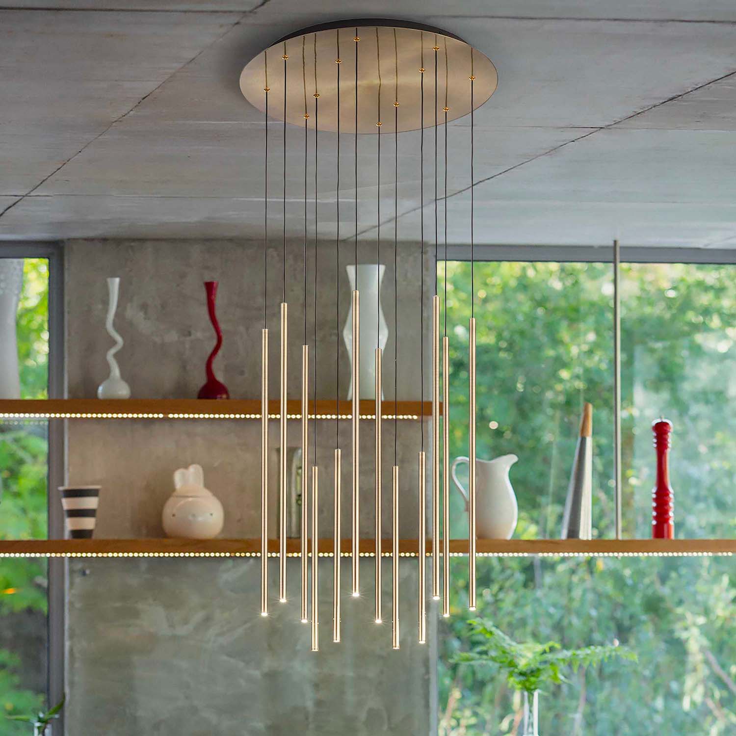 FILO - Chandelier composition of integrated LED rods
