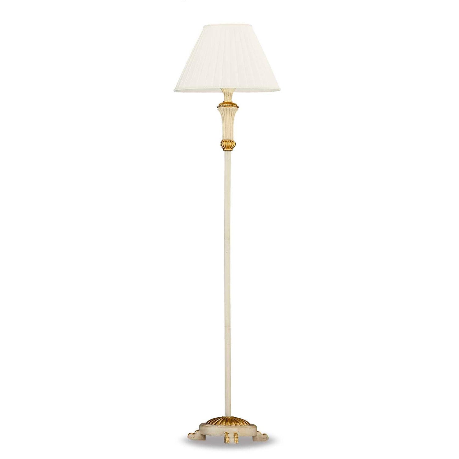 FIRENZE - Lampadaire antique feuille d'or effet vieilli