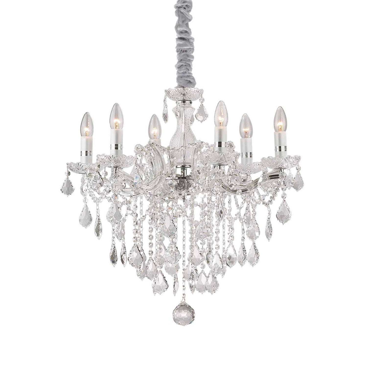 FLORIAN - Lustre à pampilles doré ou transparent