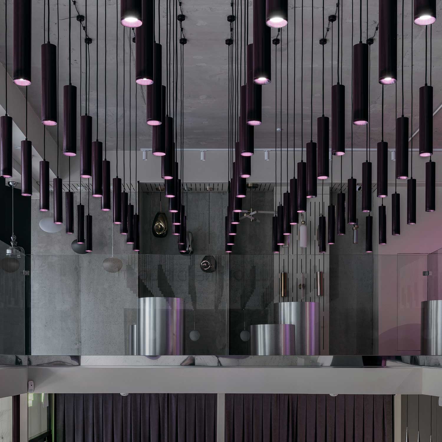 Focus - Sospensione cilindrica in alluminio moderna