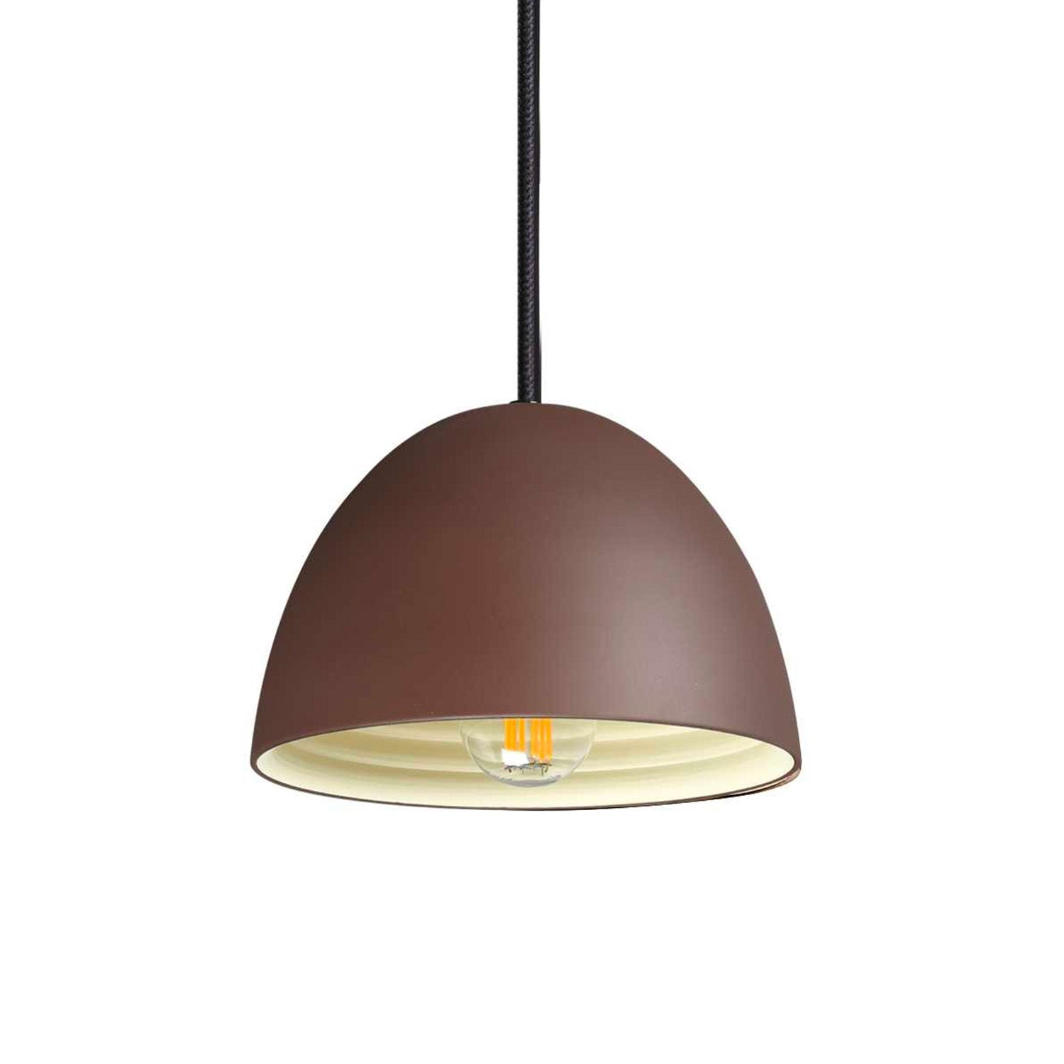 FOLK - Suspension coupole en acier marron
