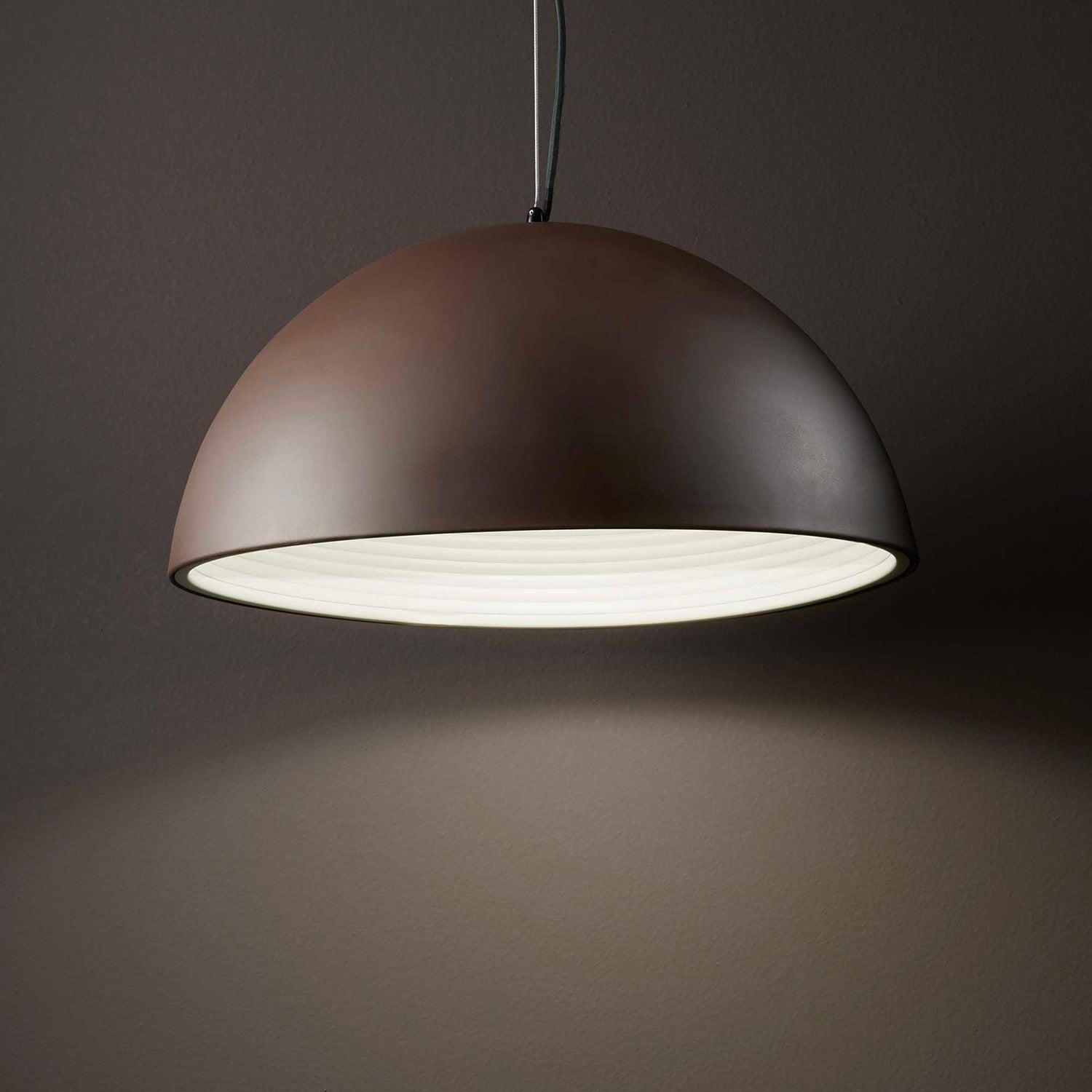 FOLK - Brown steel dome pendant light