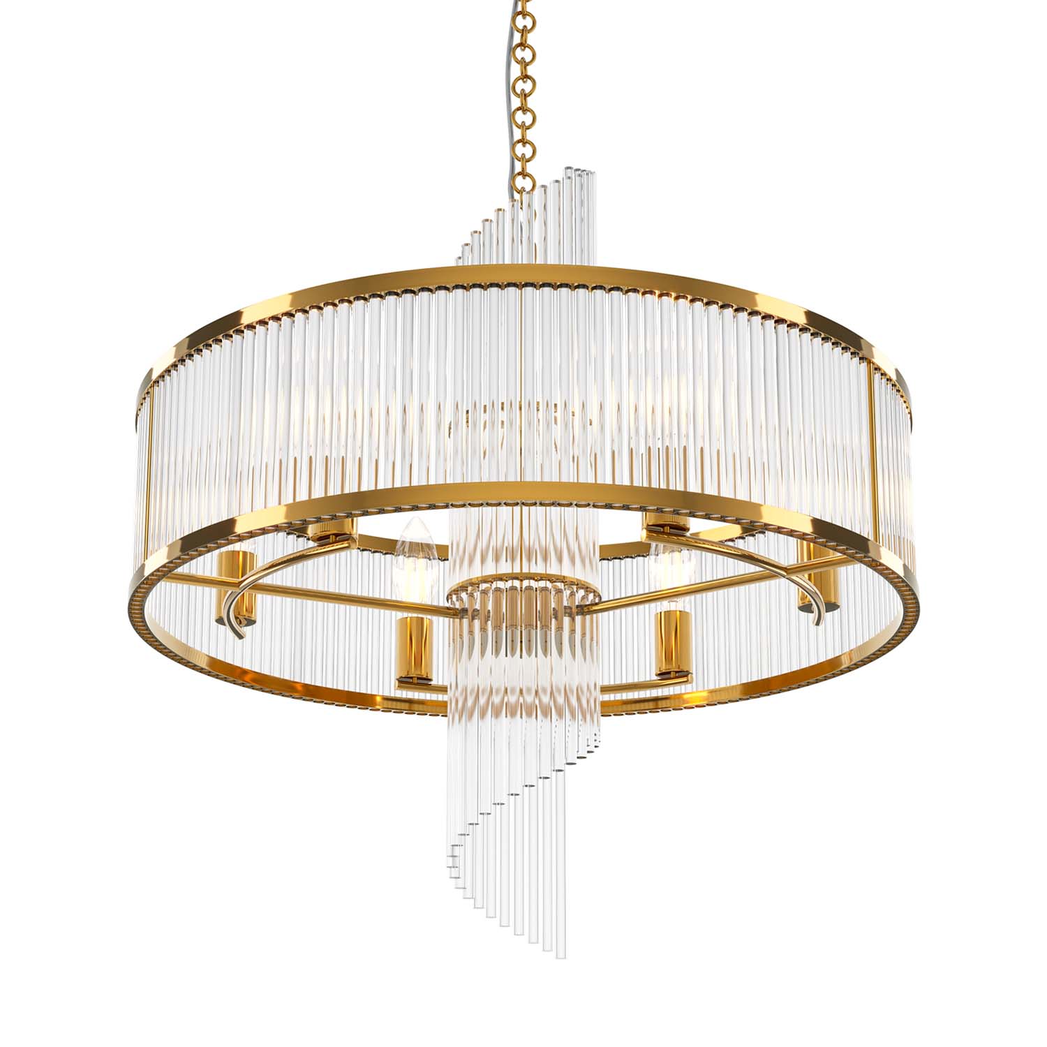 FRAME - Chic golden chandelier for art deco living room