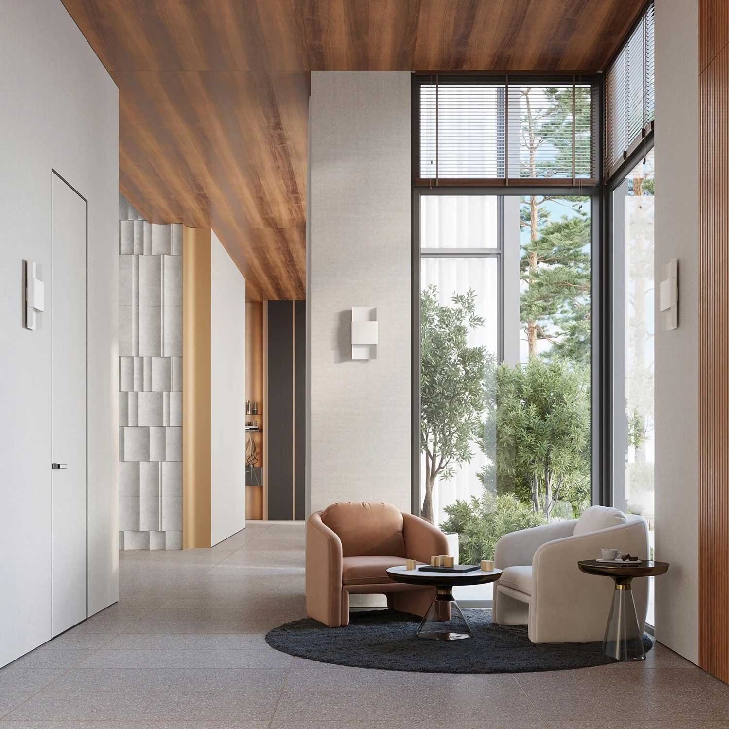 Paon - Aplique de pared de diseño en acero para salón moderno