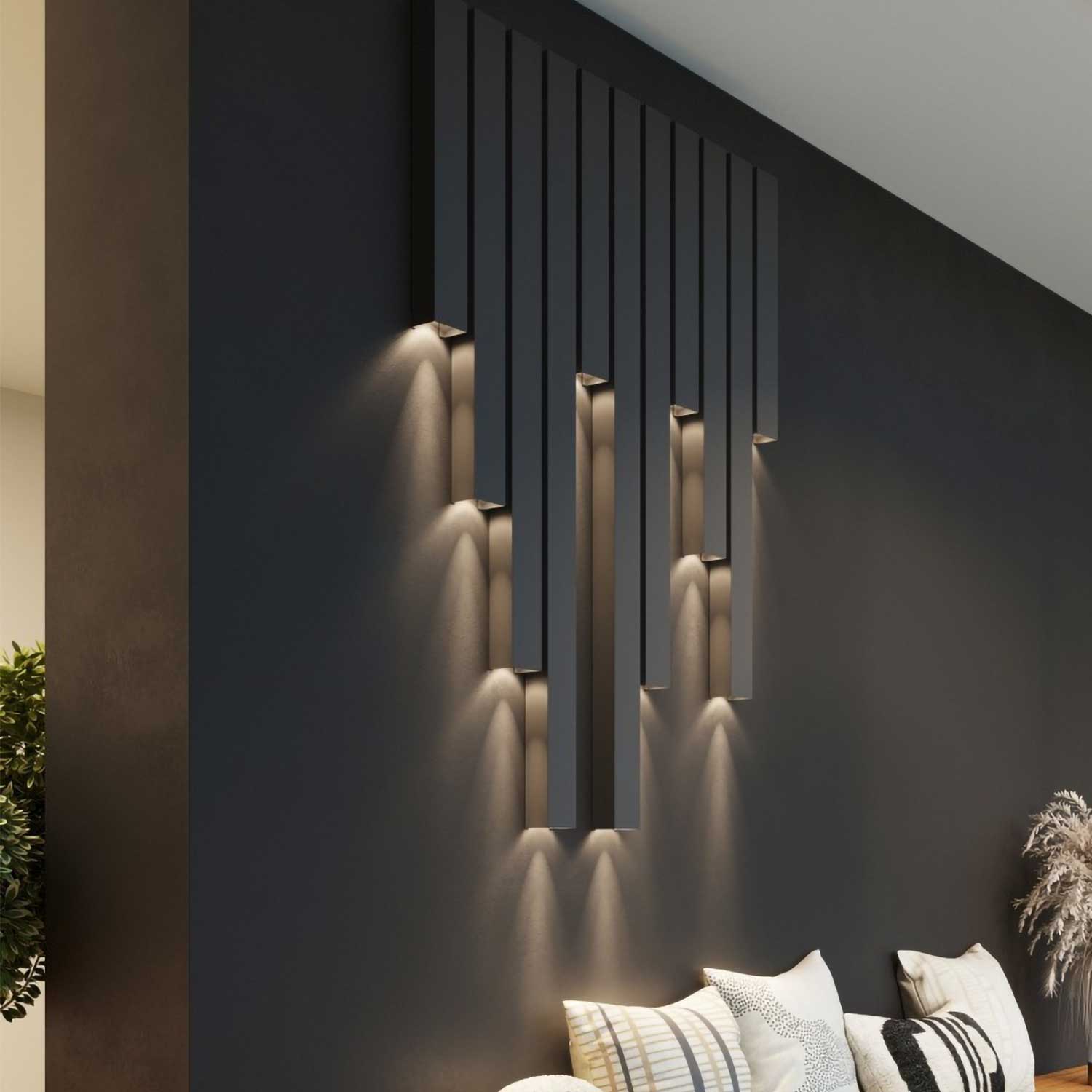 Eta - Applique murale en acier pour salon design industriel