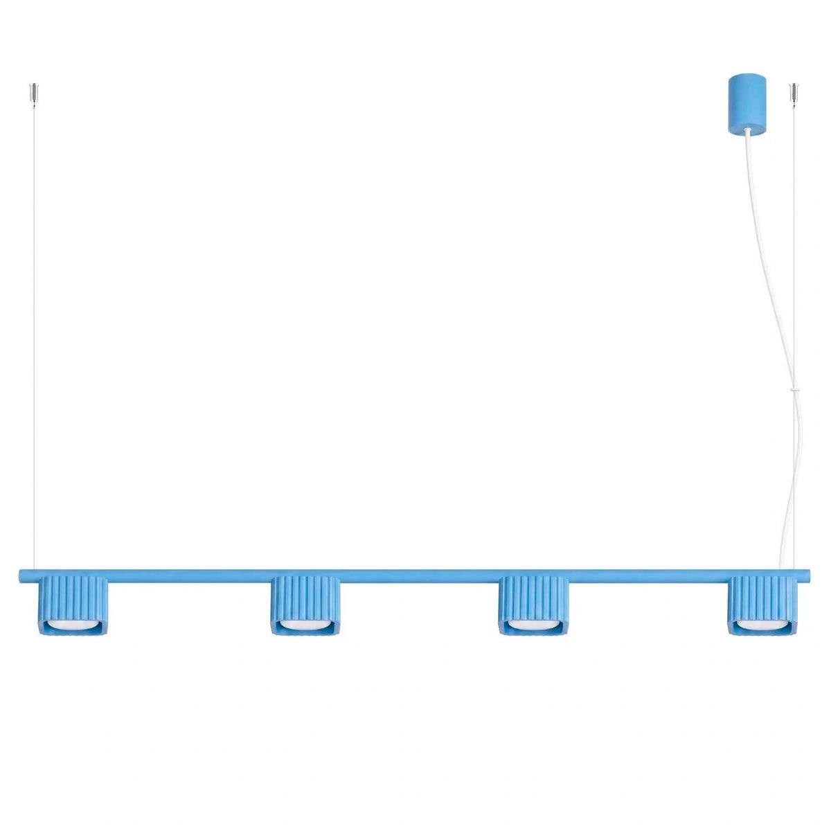 Majoris - Suspension linéaire en aluminium cannelé à quatre lumières, style contemporain