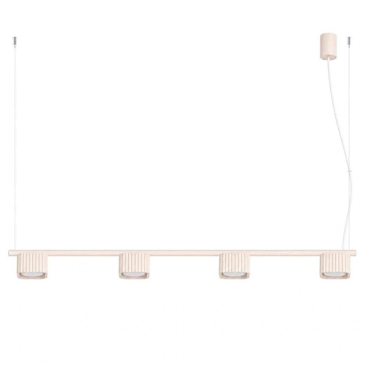 Majoris - Suspension linéaire en aluminium cannelé à quatre lumières, style contemporain