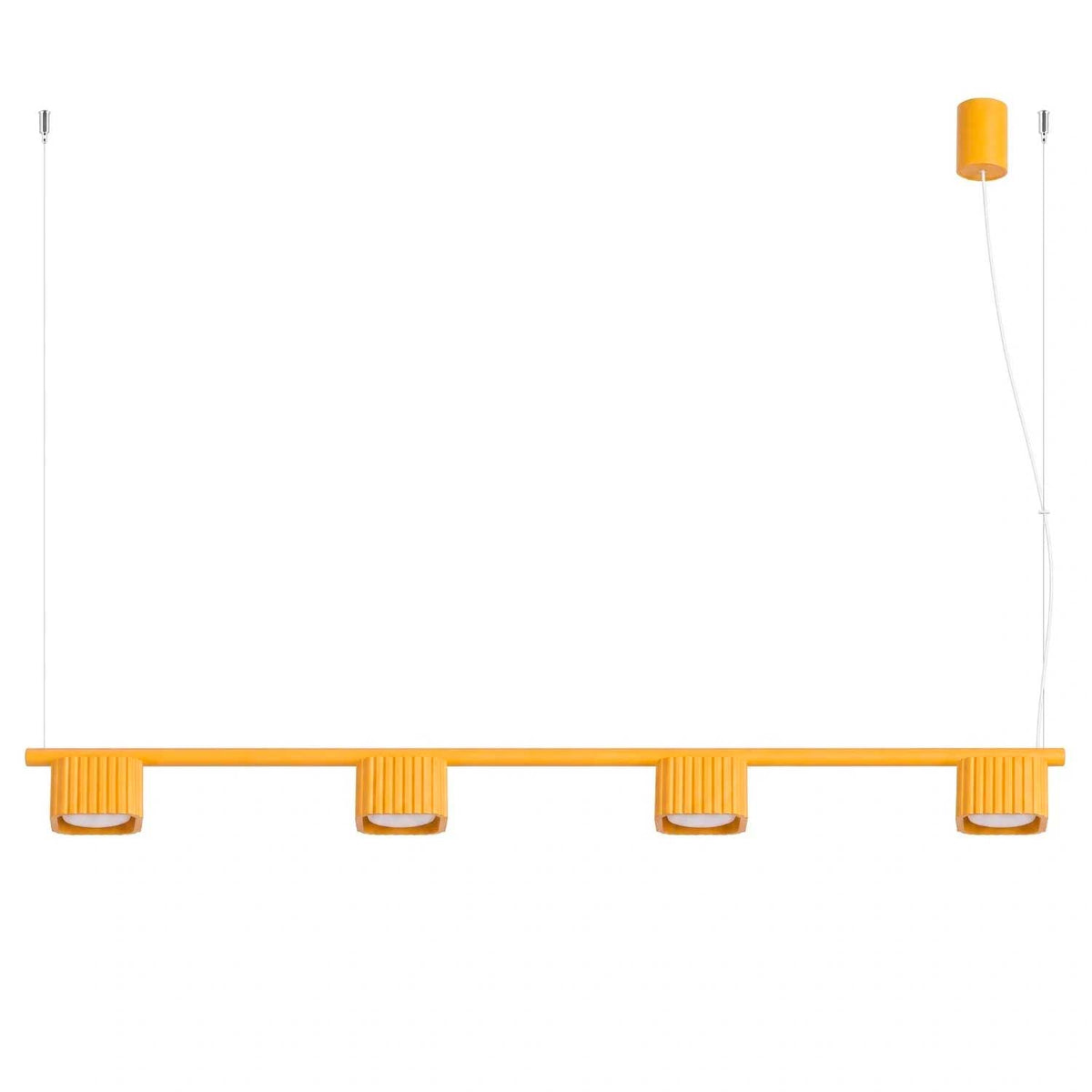 Majoris - Suspension linéaire en aluminium cannelé à quatre lumières, style contemporain