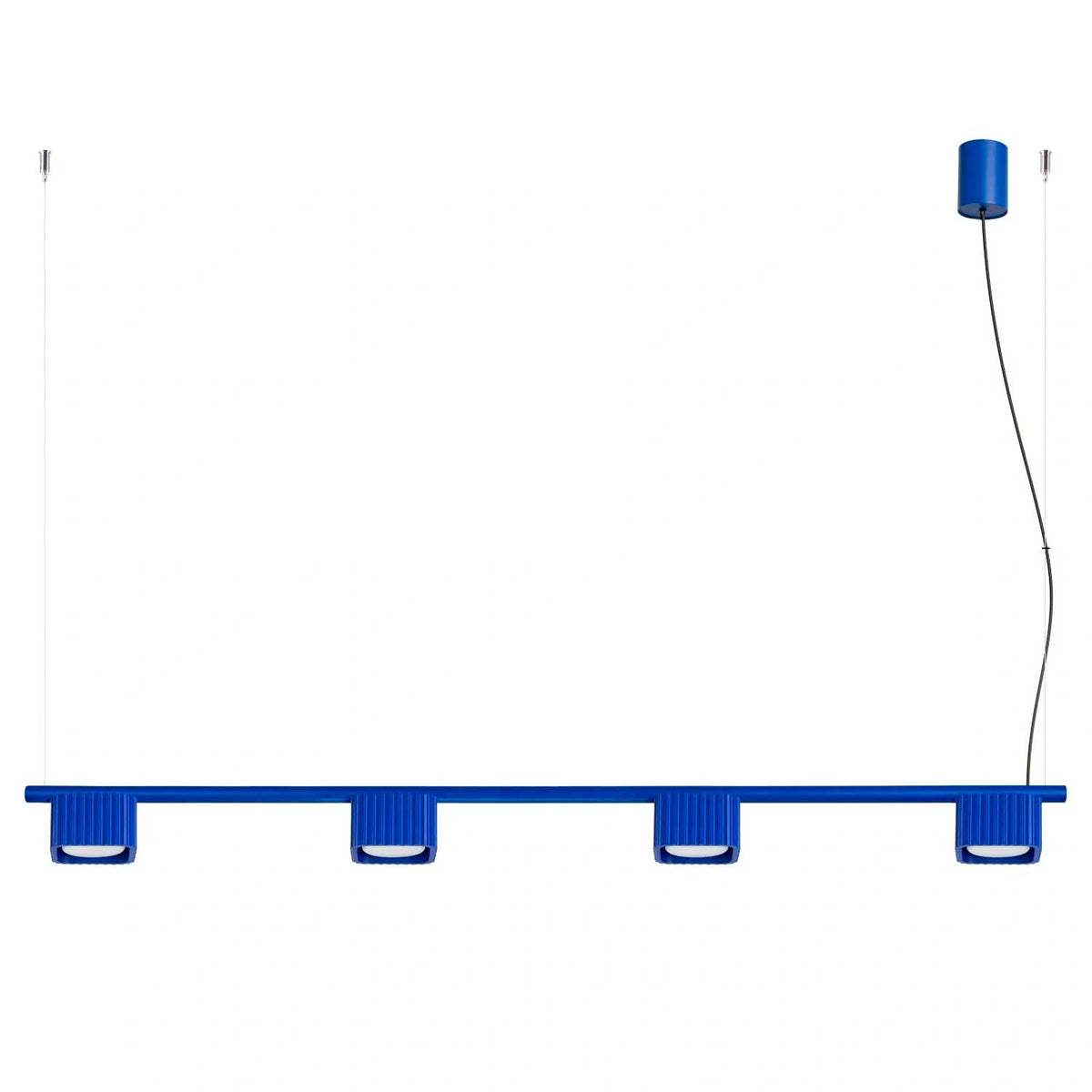 Majoris - Suspension linéaire en aluminium cannelé à quatre lumières, style contemporain