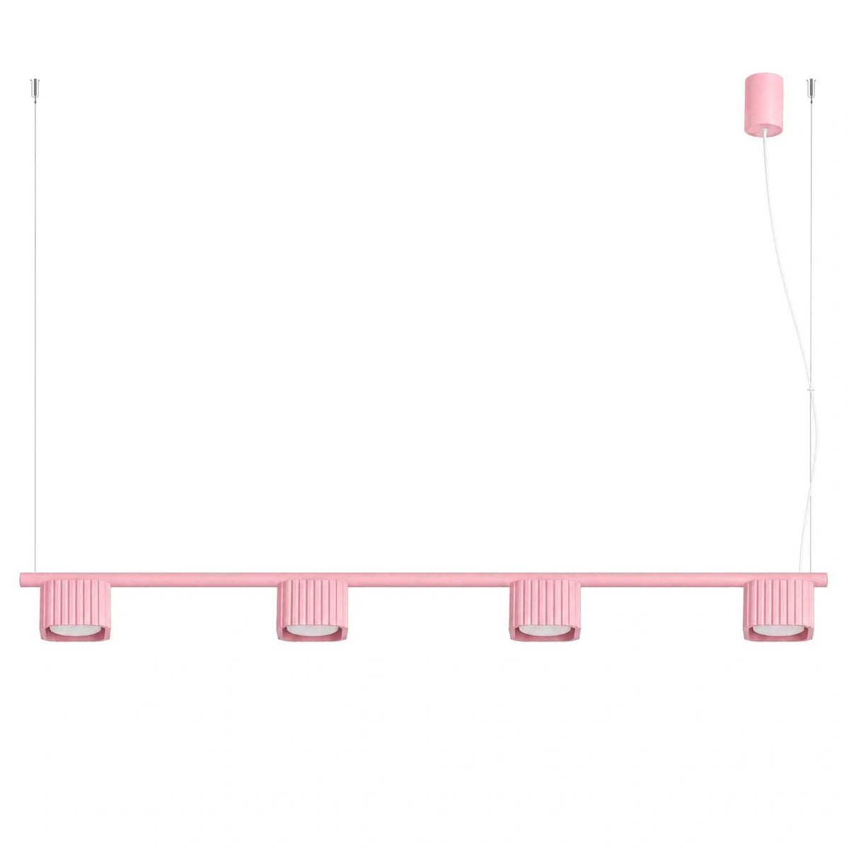 Majoris - Suspension linéaire en aluminium cannelé à quatre lumières, style contemporain