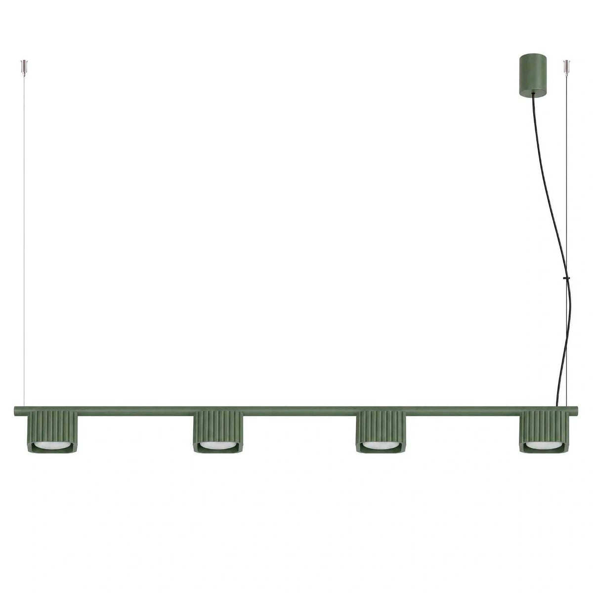Majoris - Suspension linéaire en aluminium cannelé à quatre lumières, style contemporain