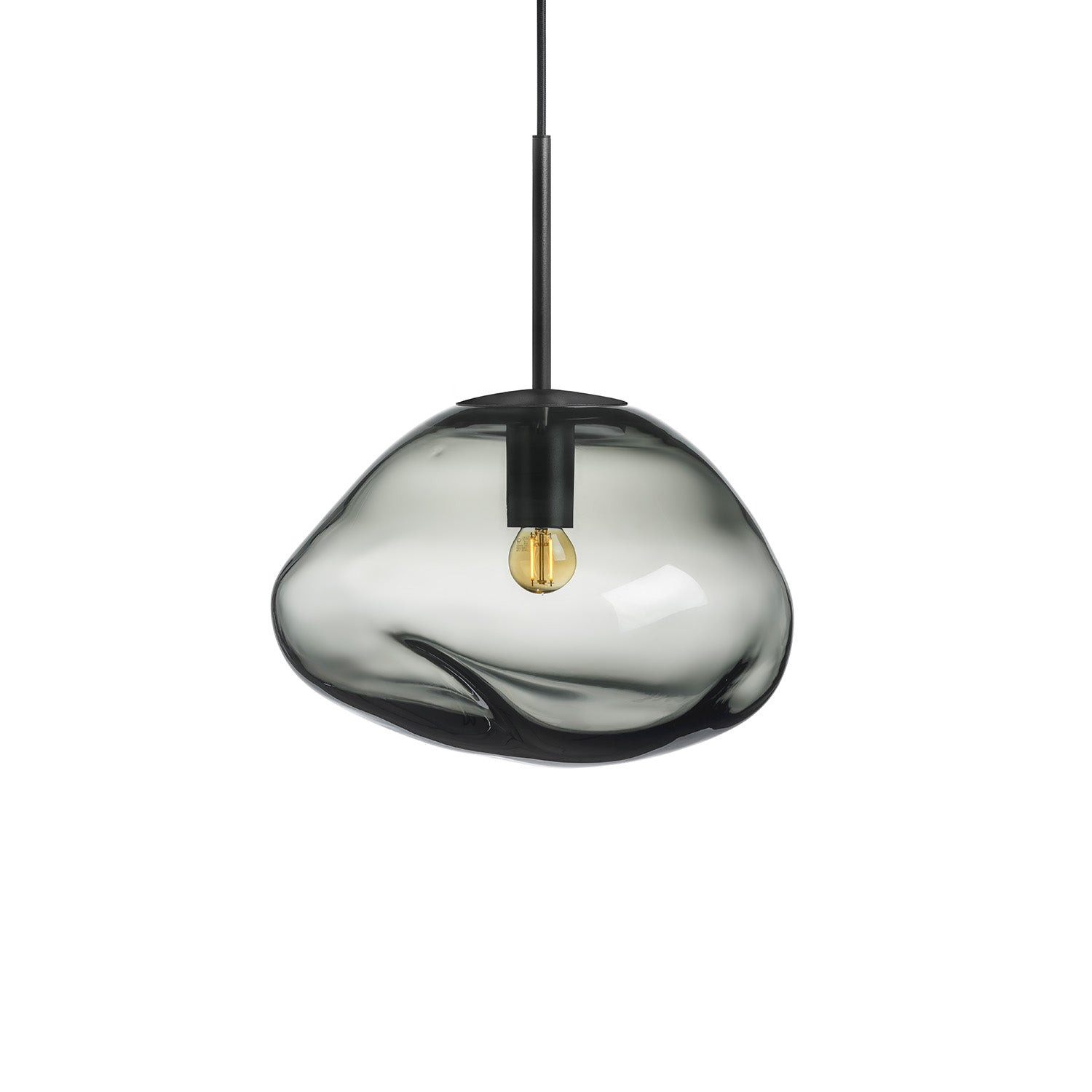 CRYSTAL STONE - Suspension galet en verre soufflé