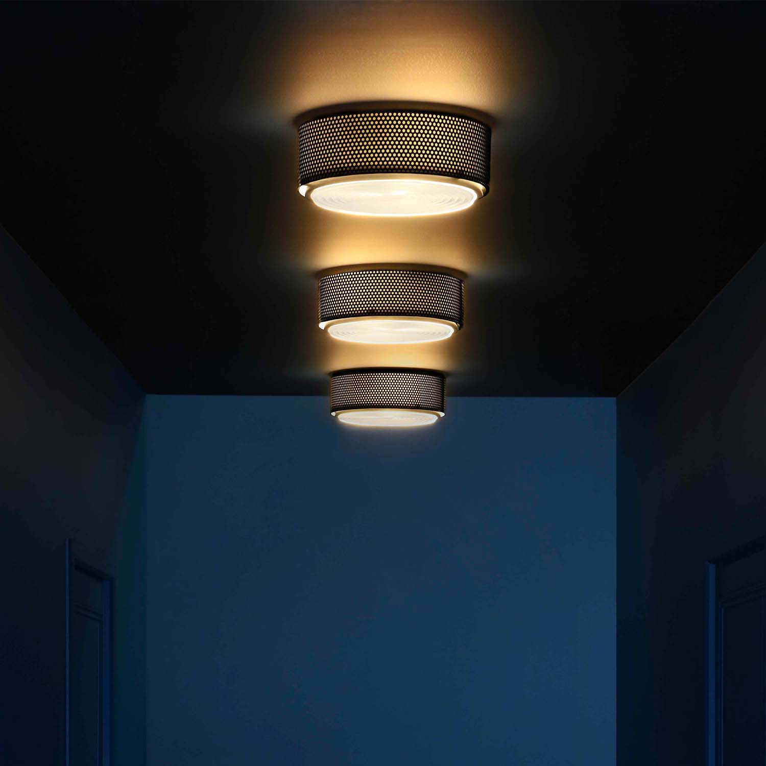 G13 - Retro Vintage Deckenleuchte 50er Jahre Design perforierter Stahl