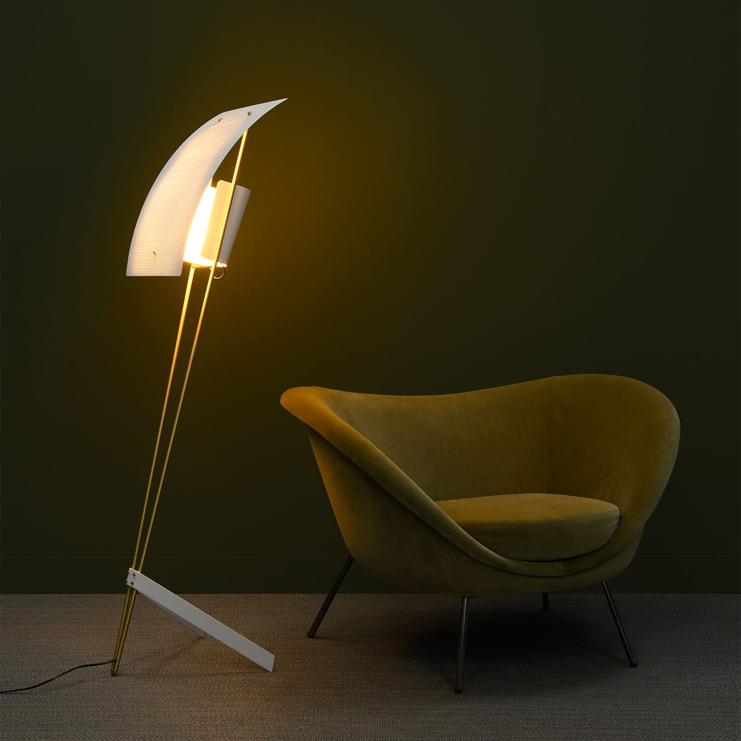 G30 - Lampadaire sur pied rétro vintage années 50 design