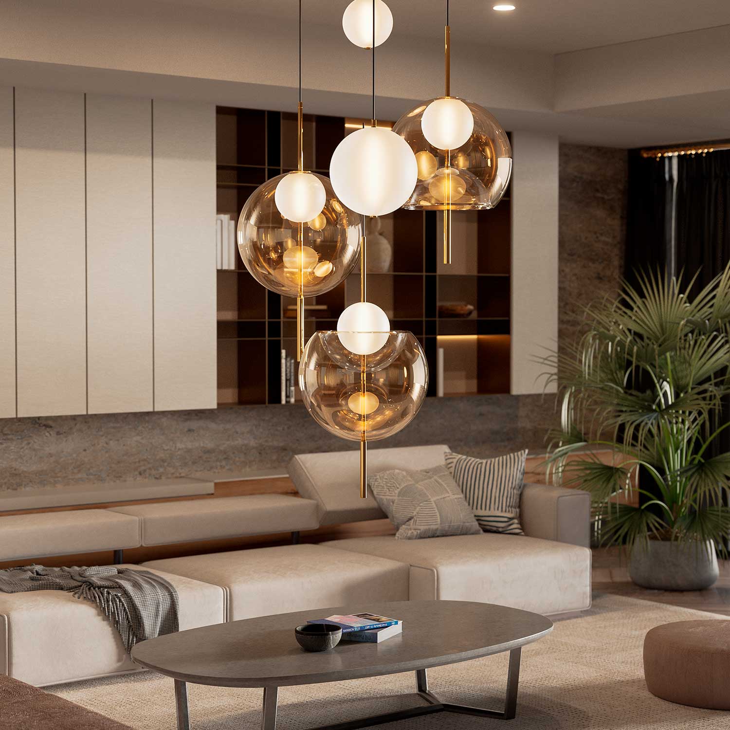 GALILEO - Luxurious glass sphere design pendant light