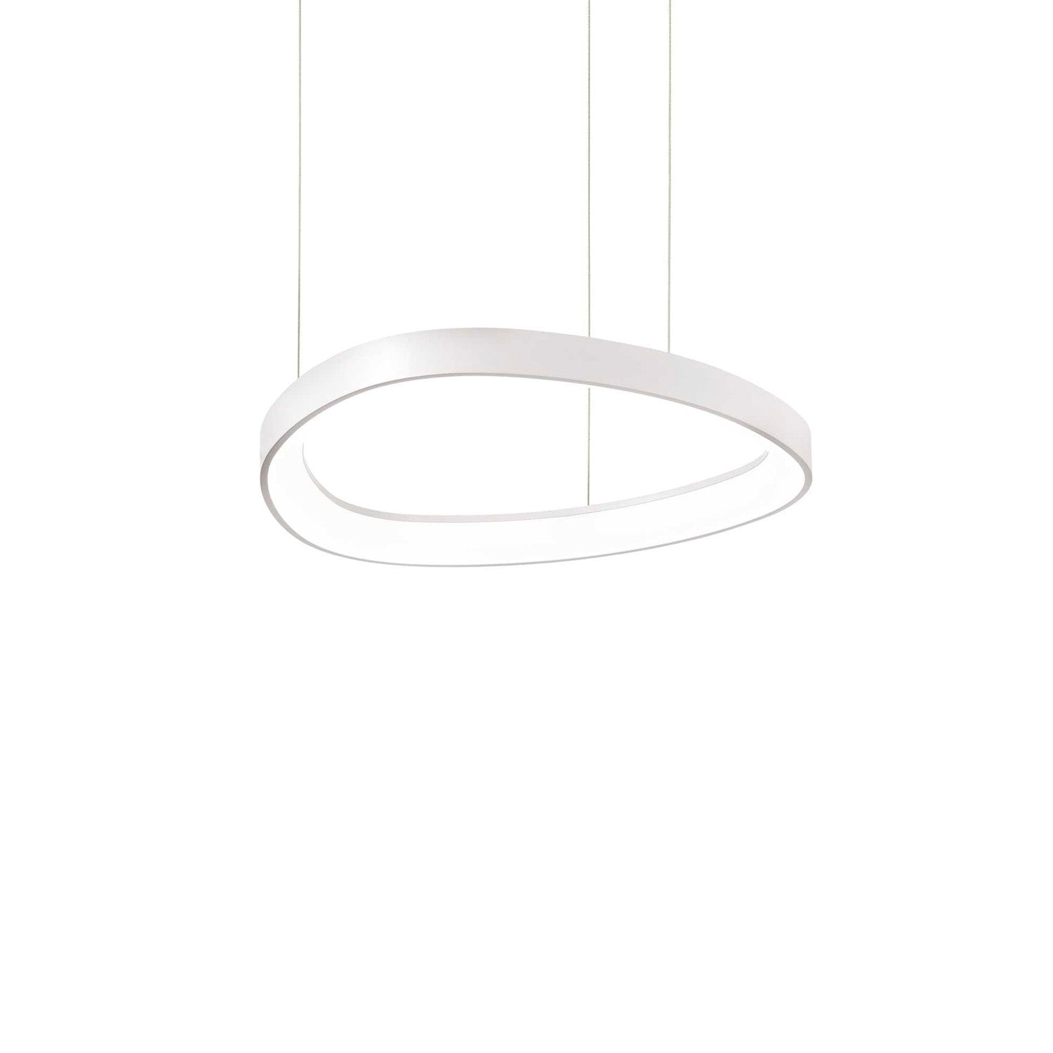 GEMINI - Lámpara colgante ovalada LED integrada en aluminio dorado, negro o blanco