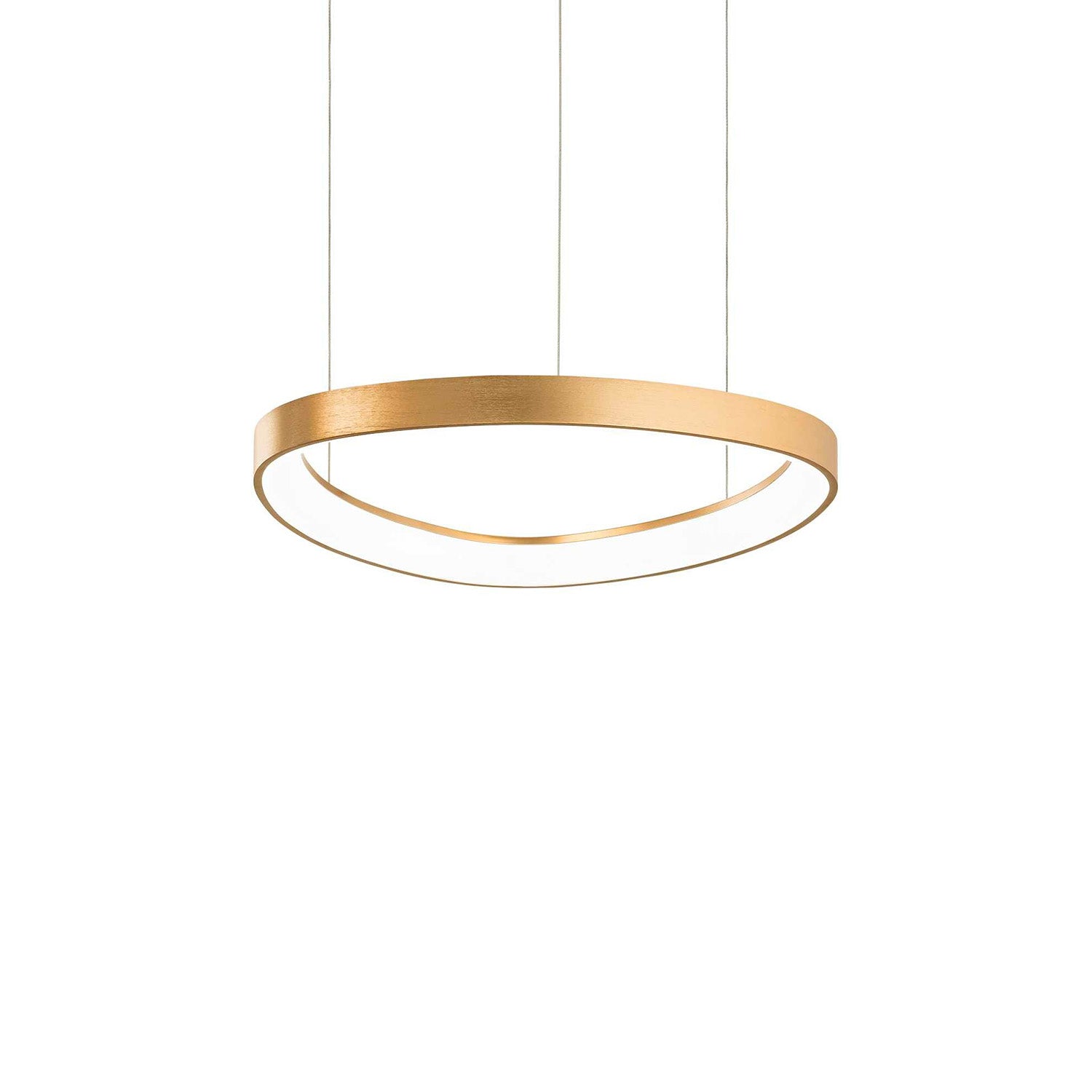 GEMINI - Lámpara colgante ovalada LED integrada en aluminio dorado, negro o blanco
