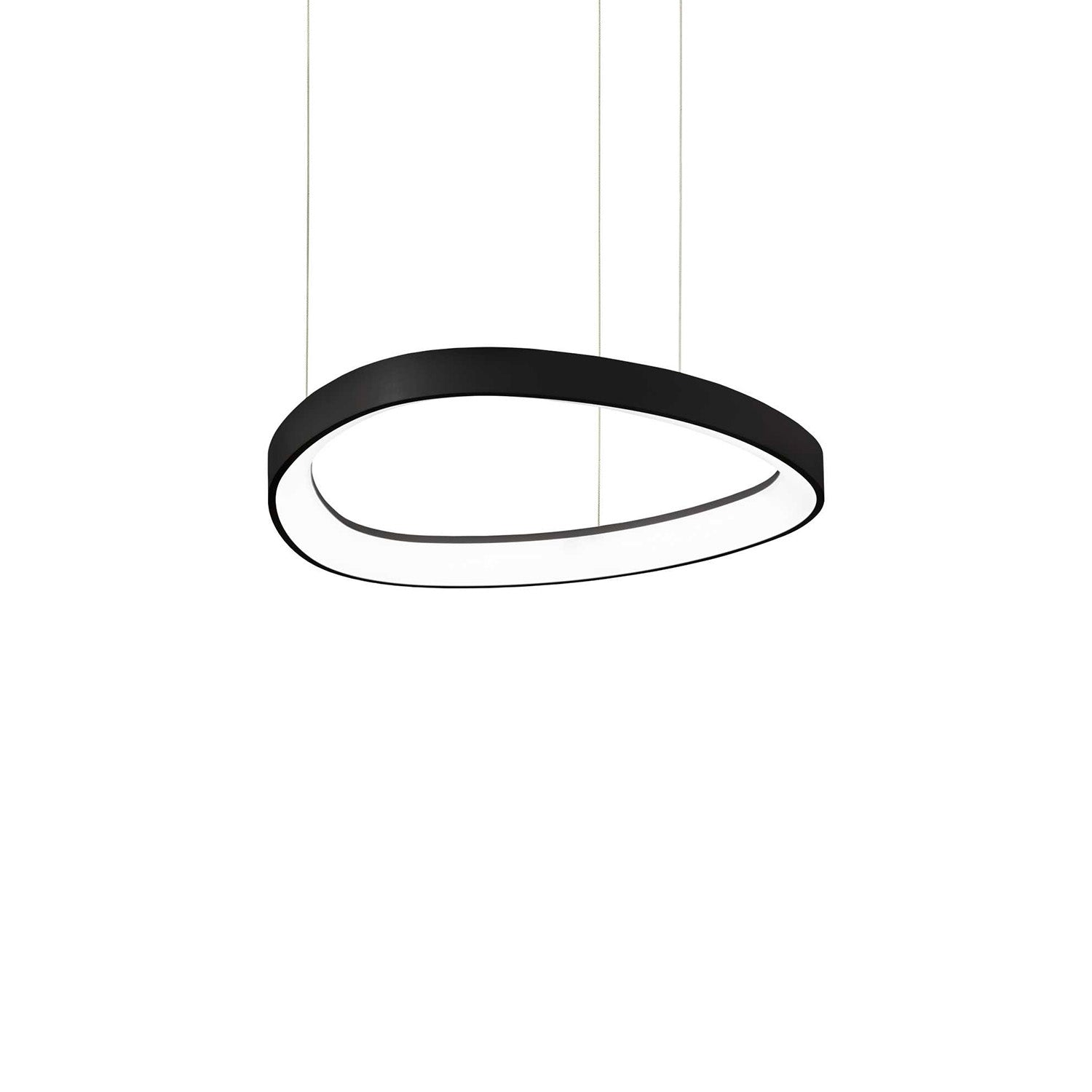 GEMINI - Lámpara colgante ovalada LED integrada en aluminio dorado, negro o blanco