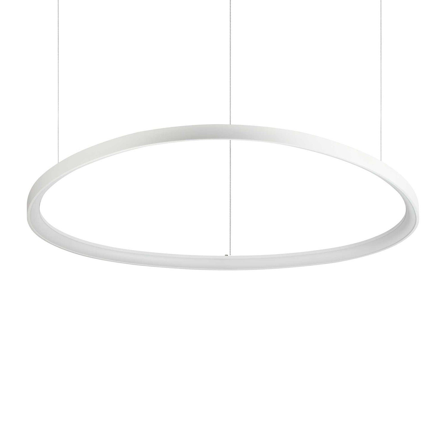 GEMINI - Lámpara colgante ovalada LED integrada en aluminio dorado, negro o blanco