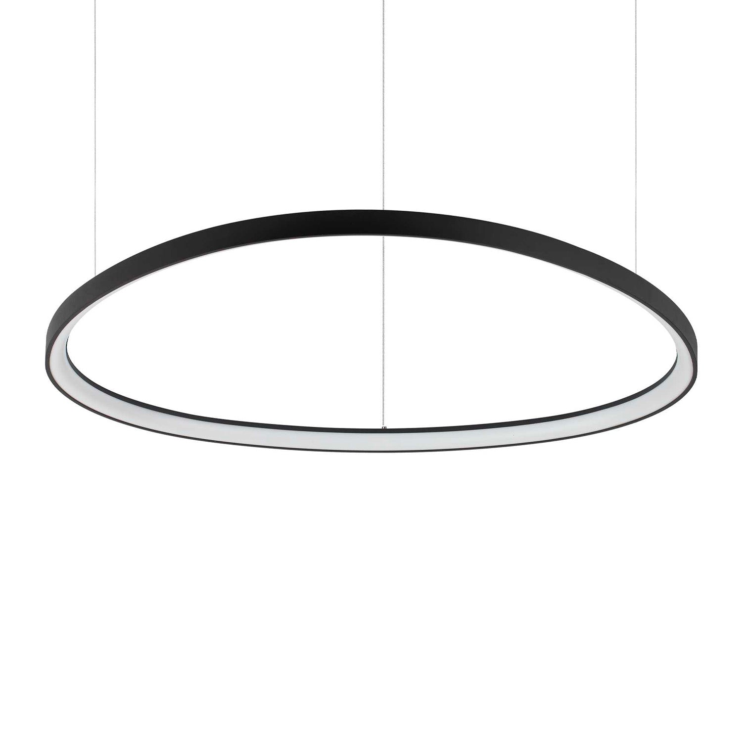 GEMINI - Lámpara colgante ovalada LED integrada en aluminio dorado, negro o blanco