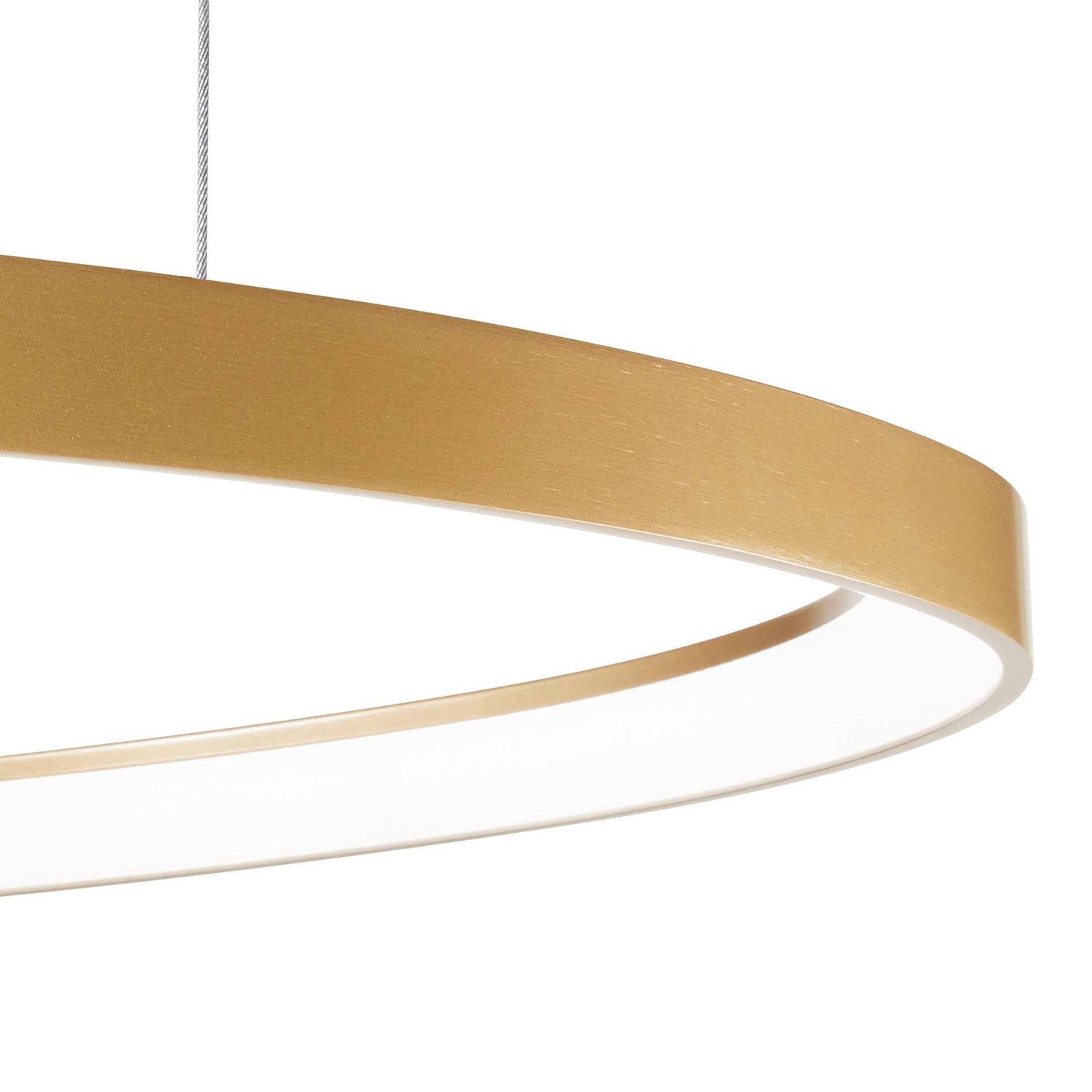 GEMINI - Lámpara colgante ovalada LED integrada en aluminio dorado, negro o blanco