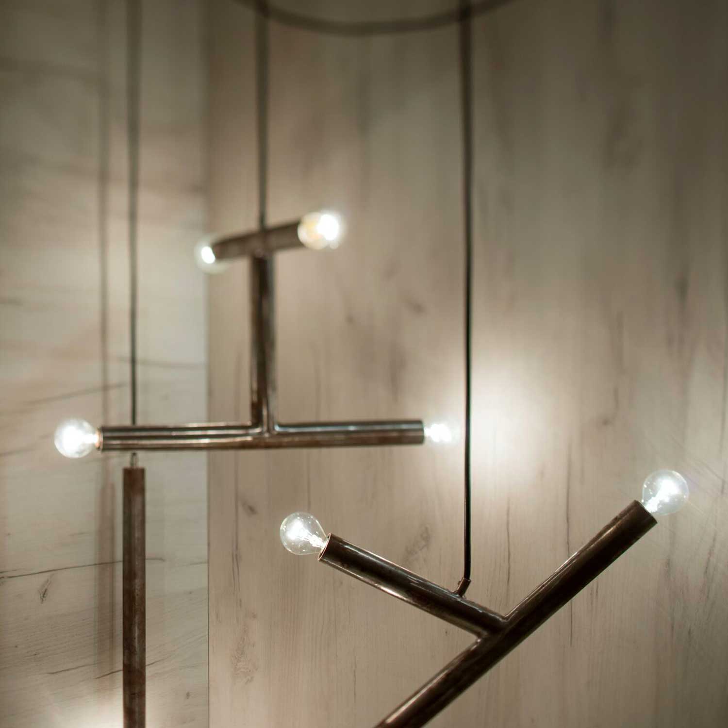 GEMINI SET - Composition of 4 modern design metal chandeliers