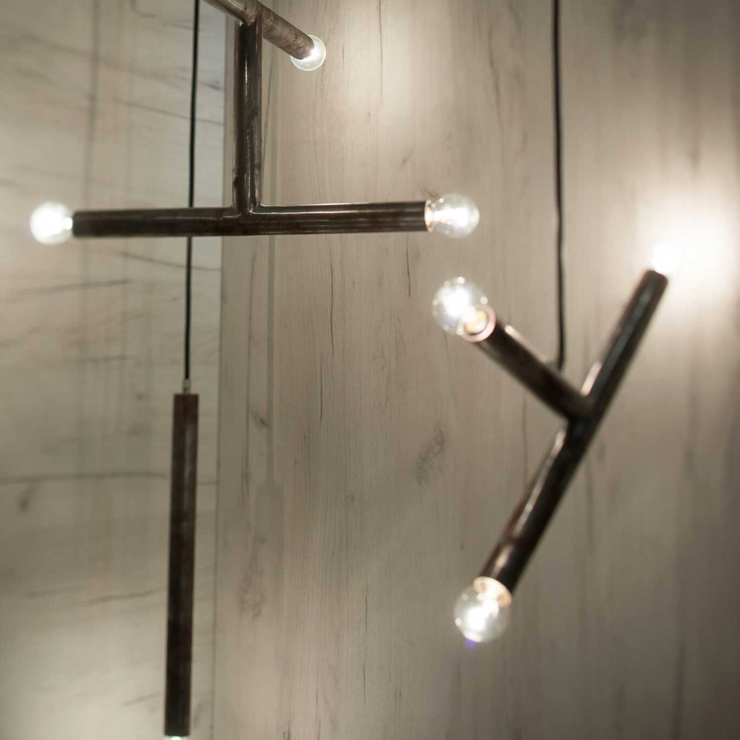 GEMINI SET - Composition of 4 modern design metal chandeliers