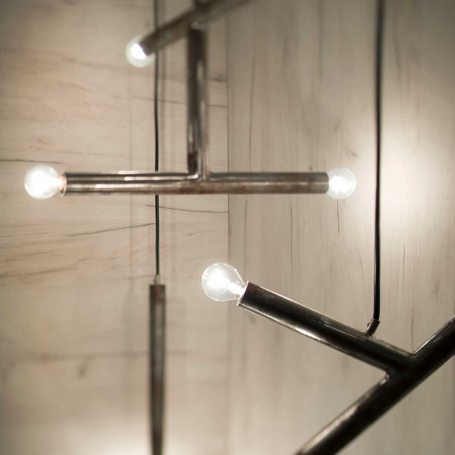 GEMINI SET - Composition of 4 modern design metal chandeliers