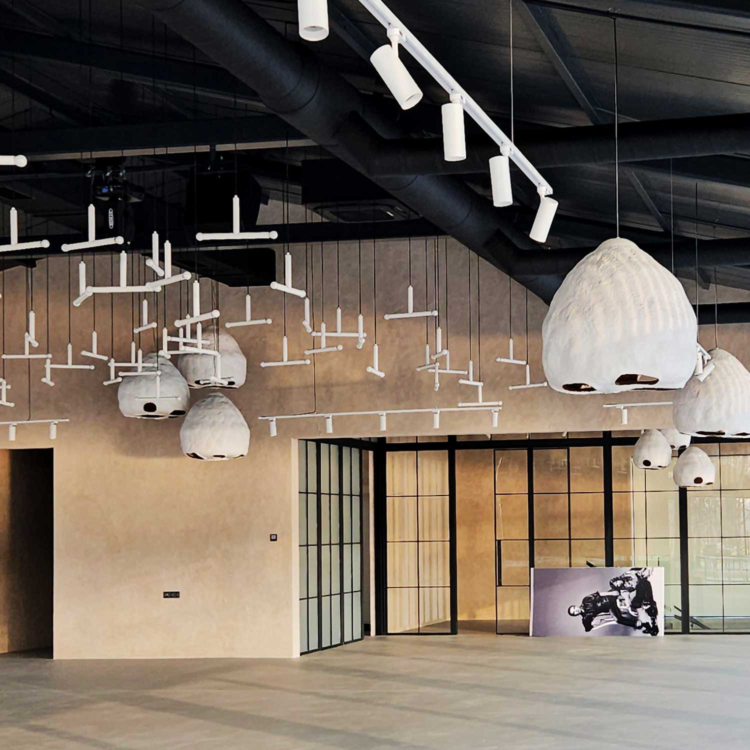 GEMINI SET - Composition of 4 modern design metal chandeliers