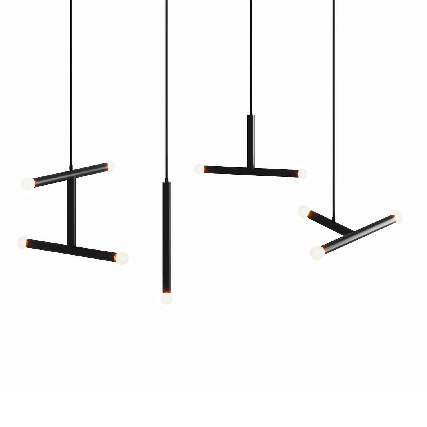 GEMINI SET - Composición de 4 candelabros de metal diseño moderno