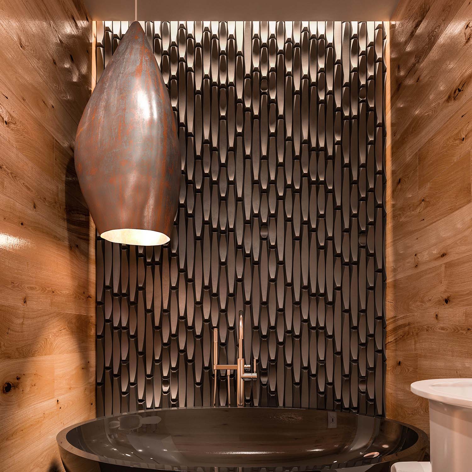 GEMMA - Large bronze pendant light for modern interior