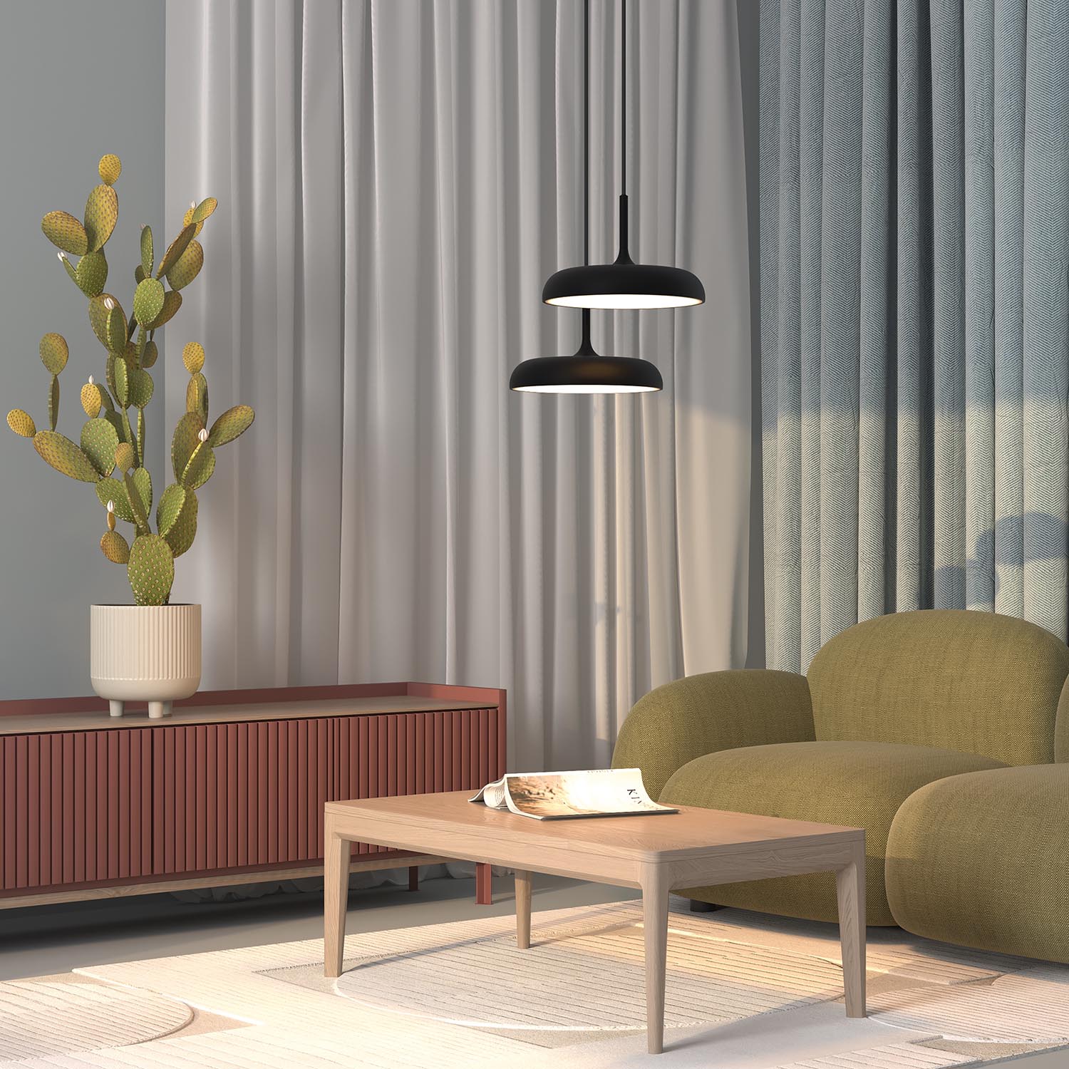 GERHARD - Modern round LED pendant light for kitchen