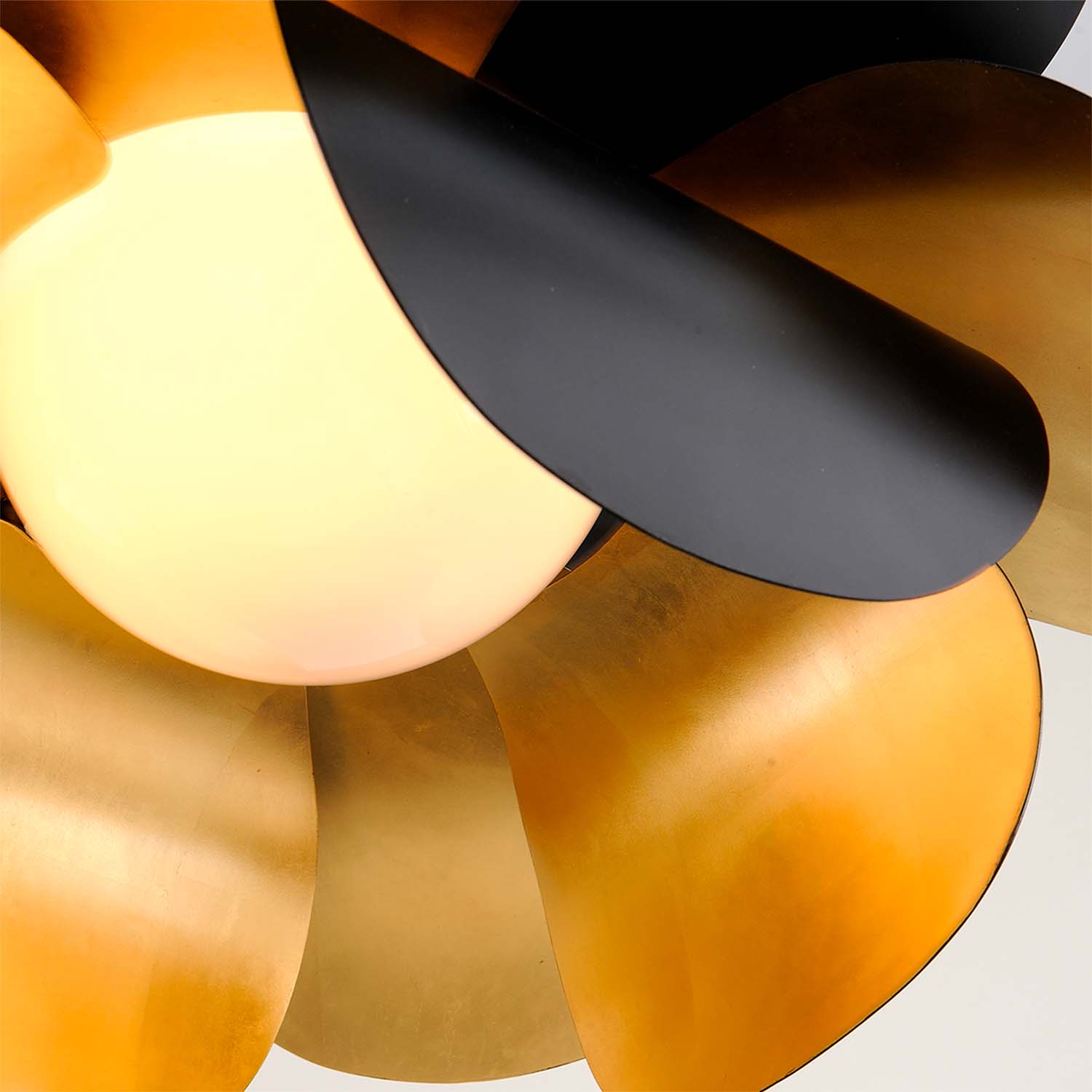 GINGER - Black and gold flower chandelier for chic bedroom
