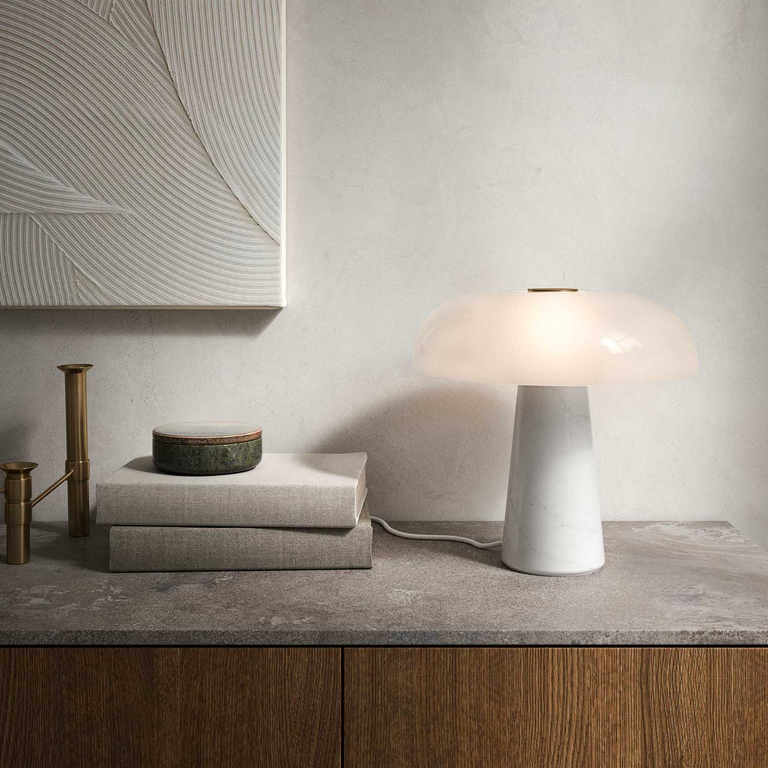 Glossy - Lampe de table en marbre pour salon contemporain