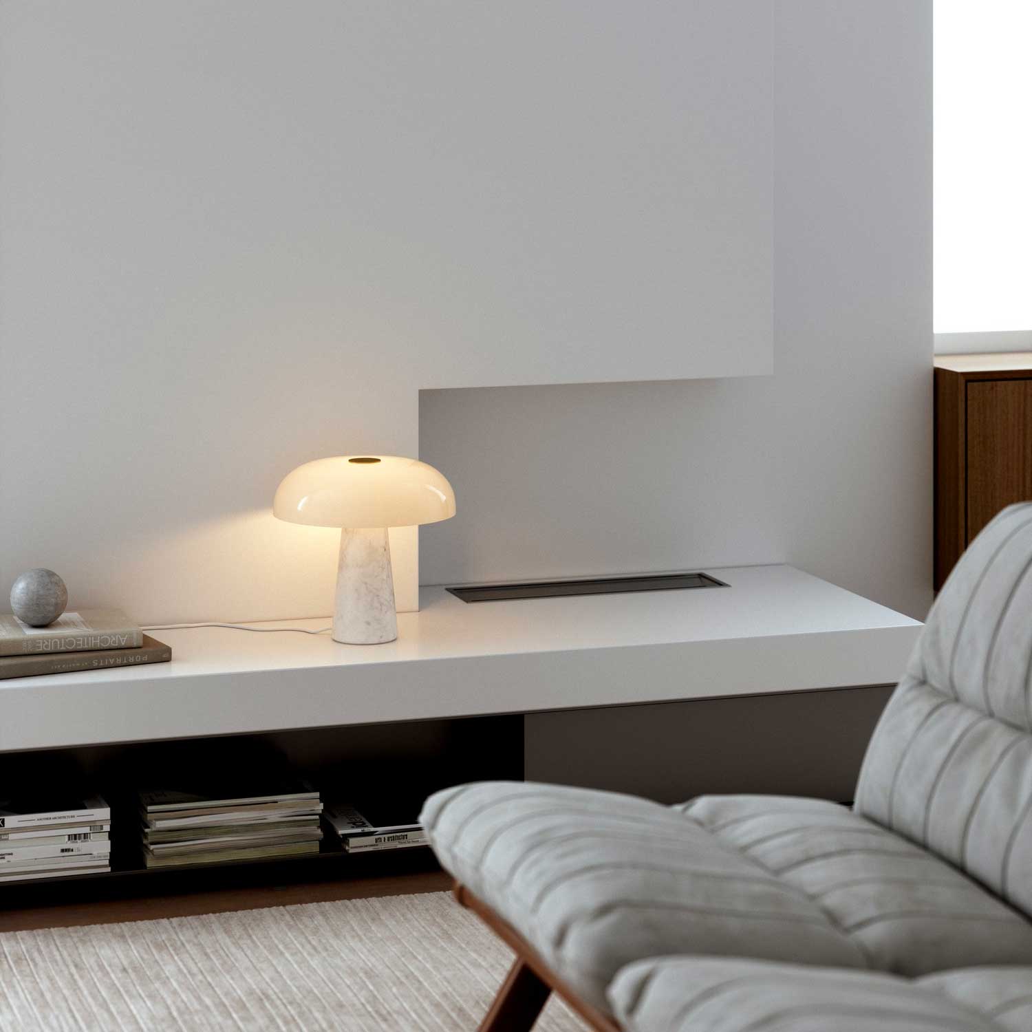 Glossy - Lampe de table en marbre pour salon contemporain