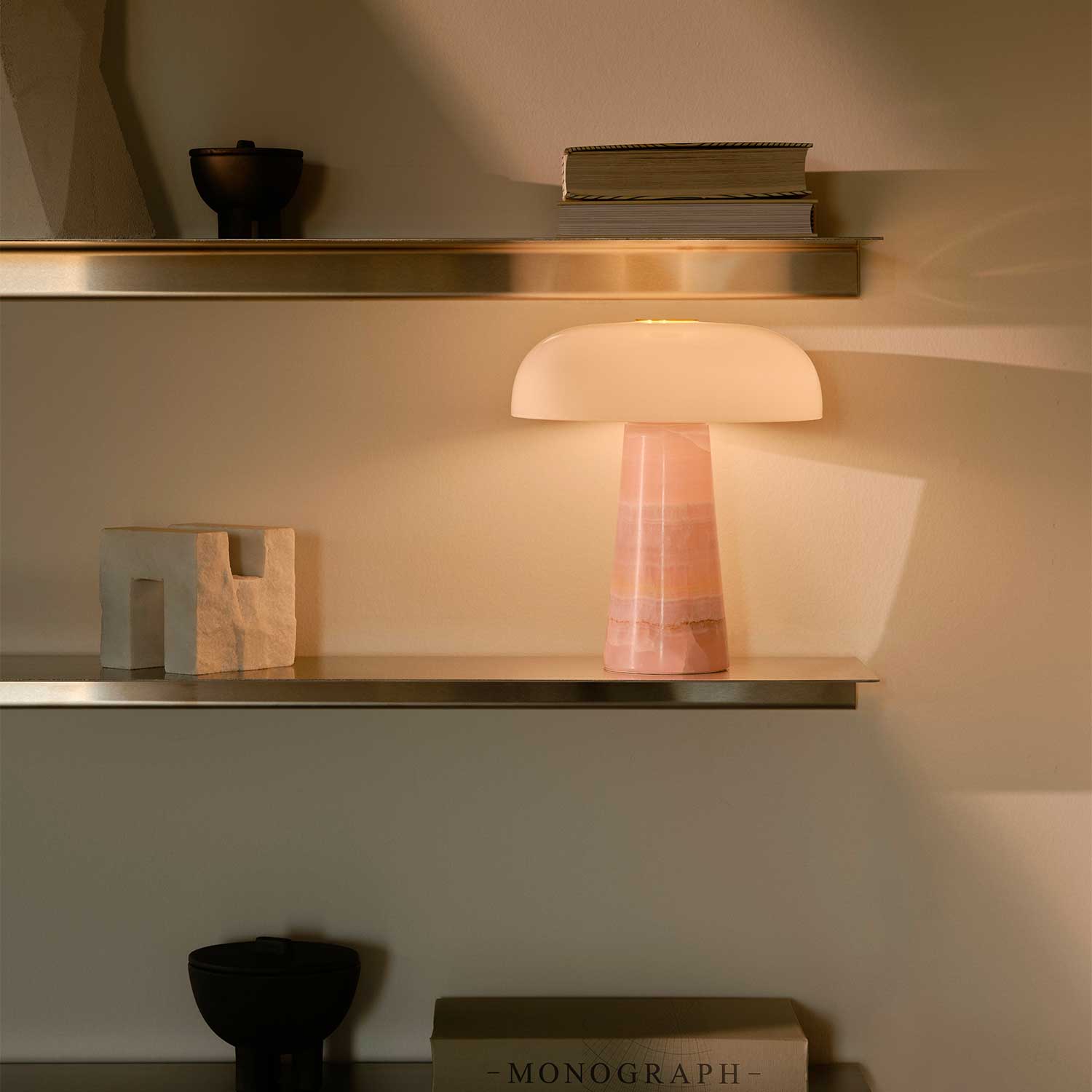 Glossy Mini - Lampe de table design en marbre et verre