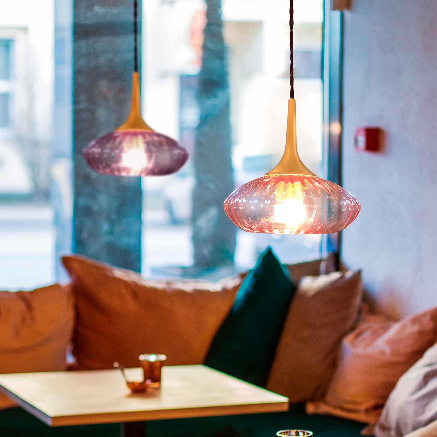 Grace - Colored glass art deco design pendant light